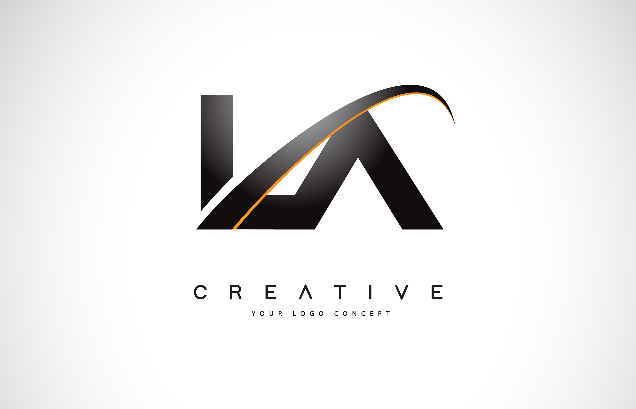 la l a swoosh letter logo design with modern