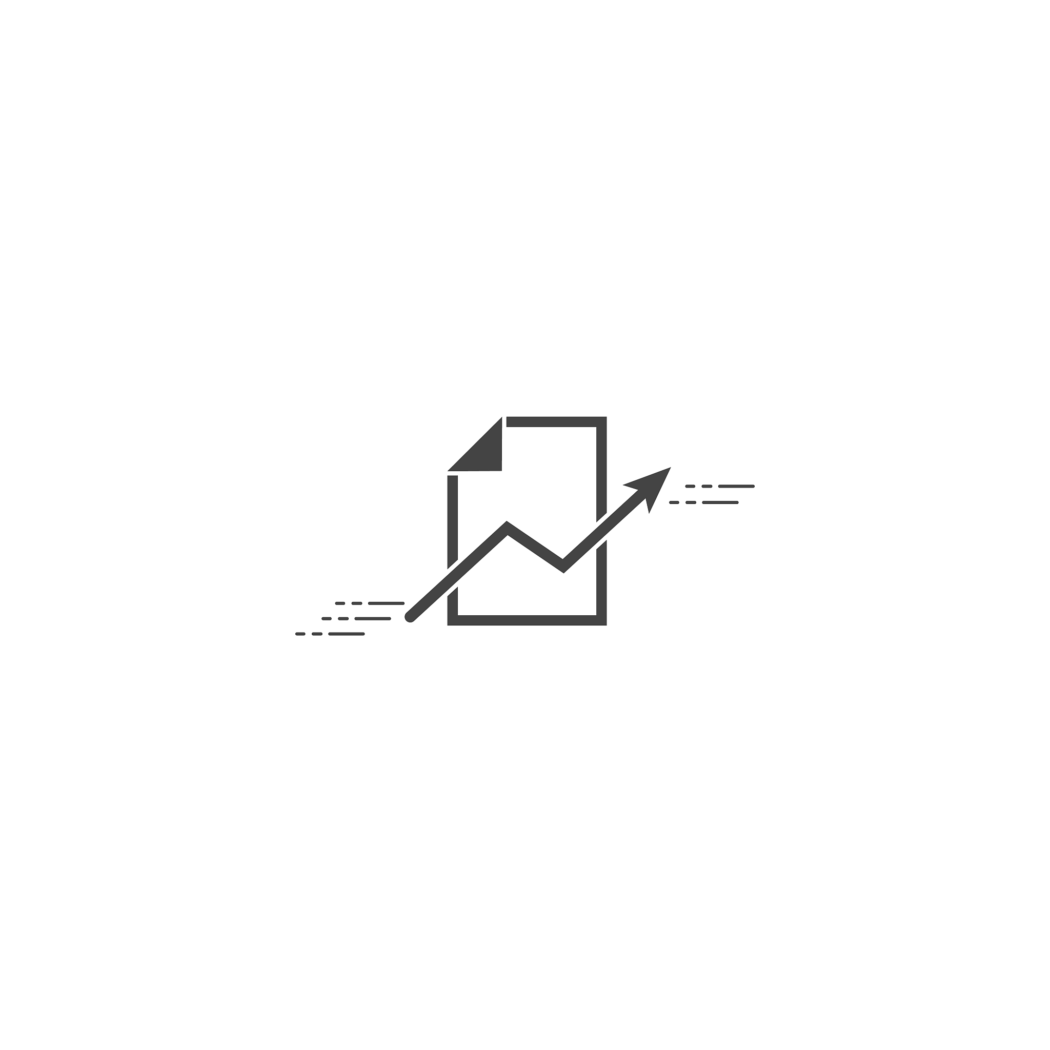 document economic growth and audit arrow on white isolated backg