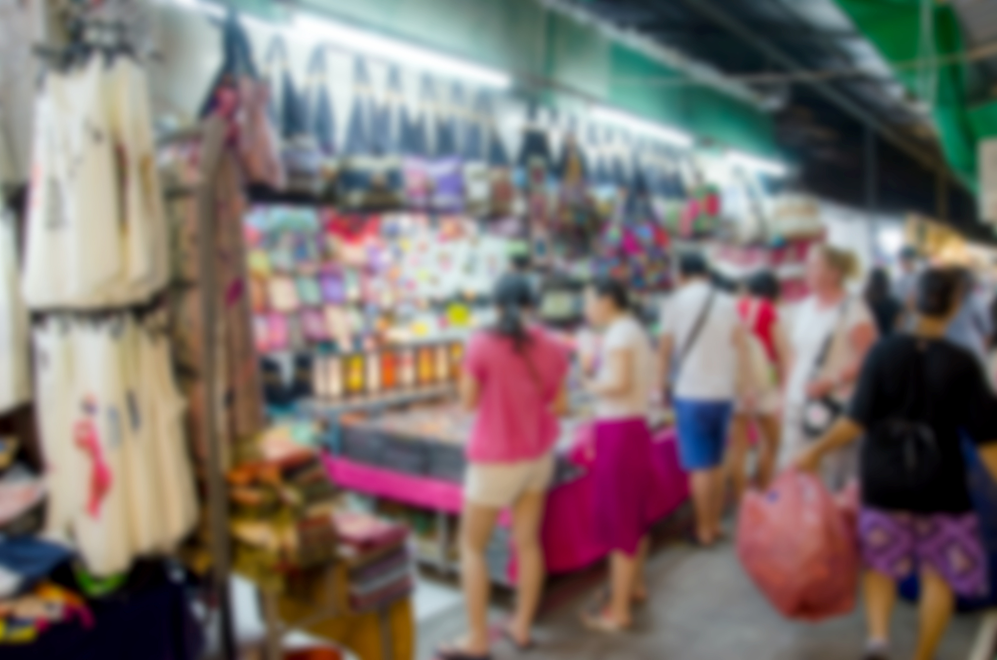 blurred people shopping market.