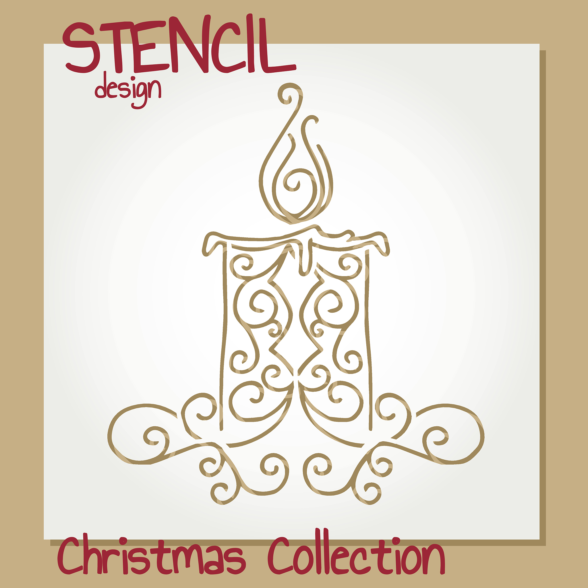 set of stencil design templates. christmas collection.