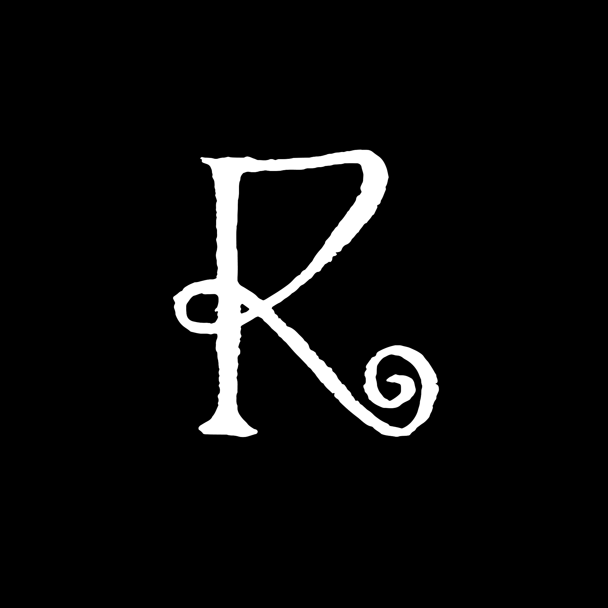 letter r. handwritten by dry brush. rough strokes textured font.