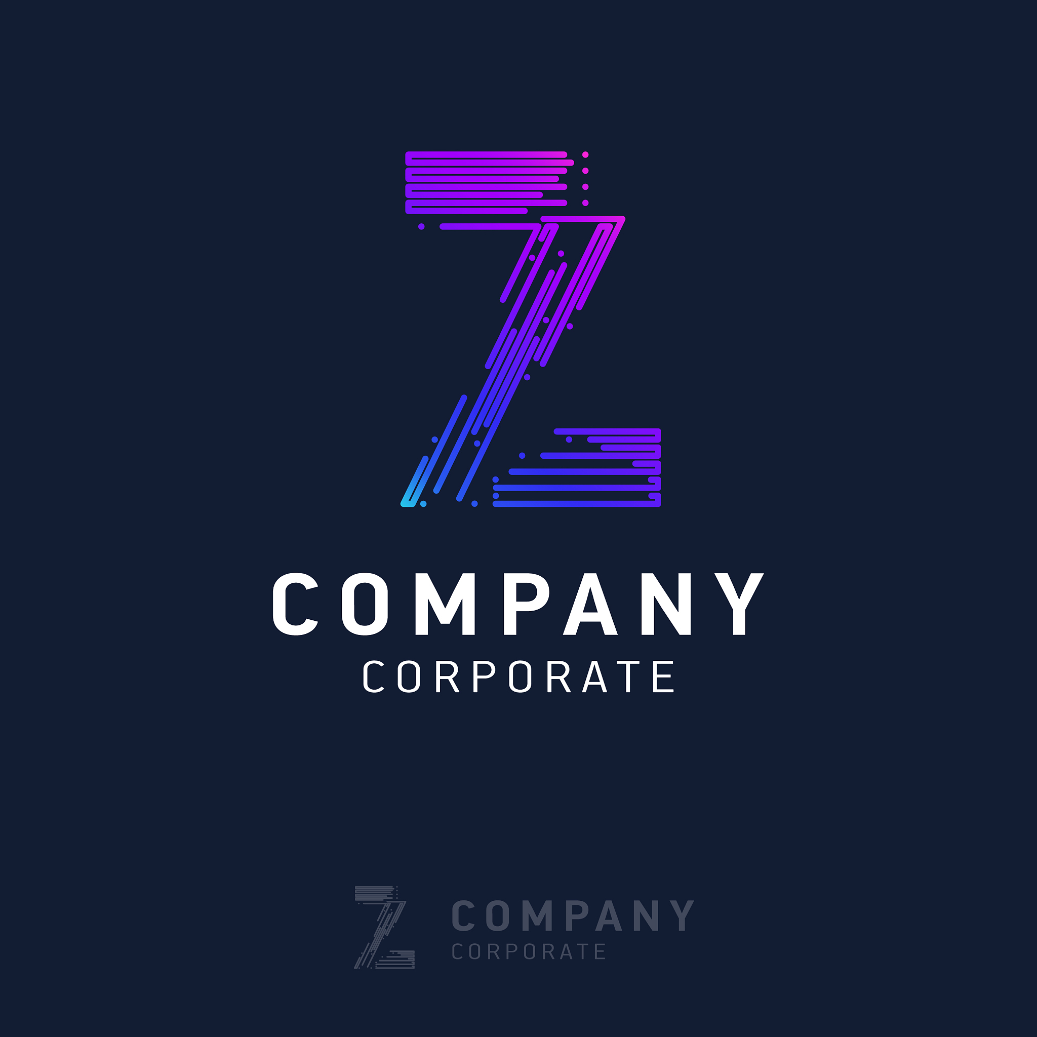 z company logo design with visiting card