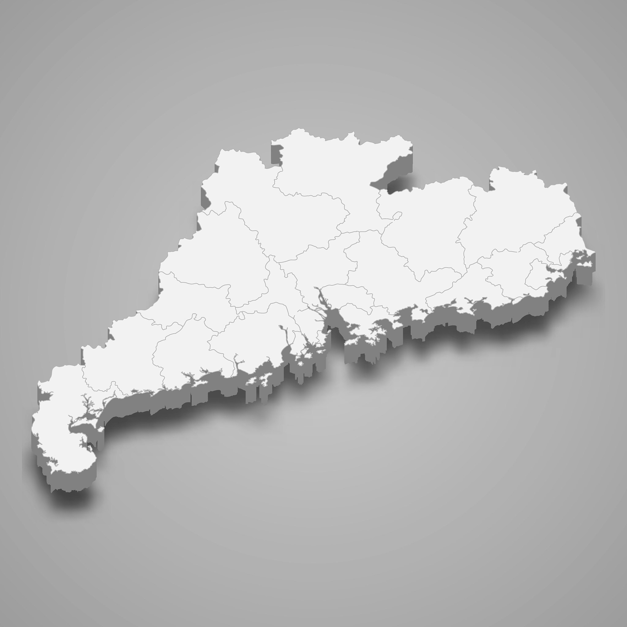 广东省划分为4个区域，