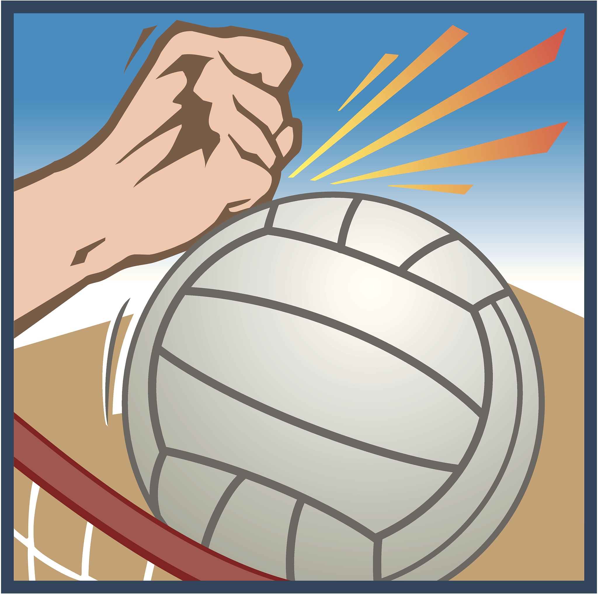 hand hitting volleyball  color  illustrator ver. 5  layered    '