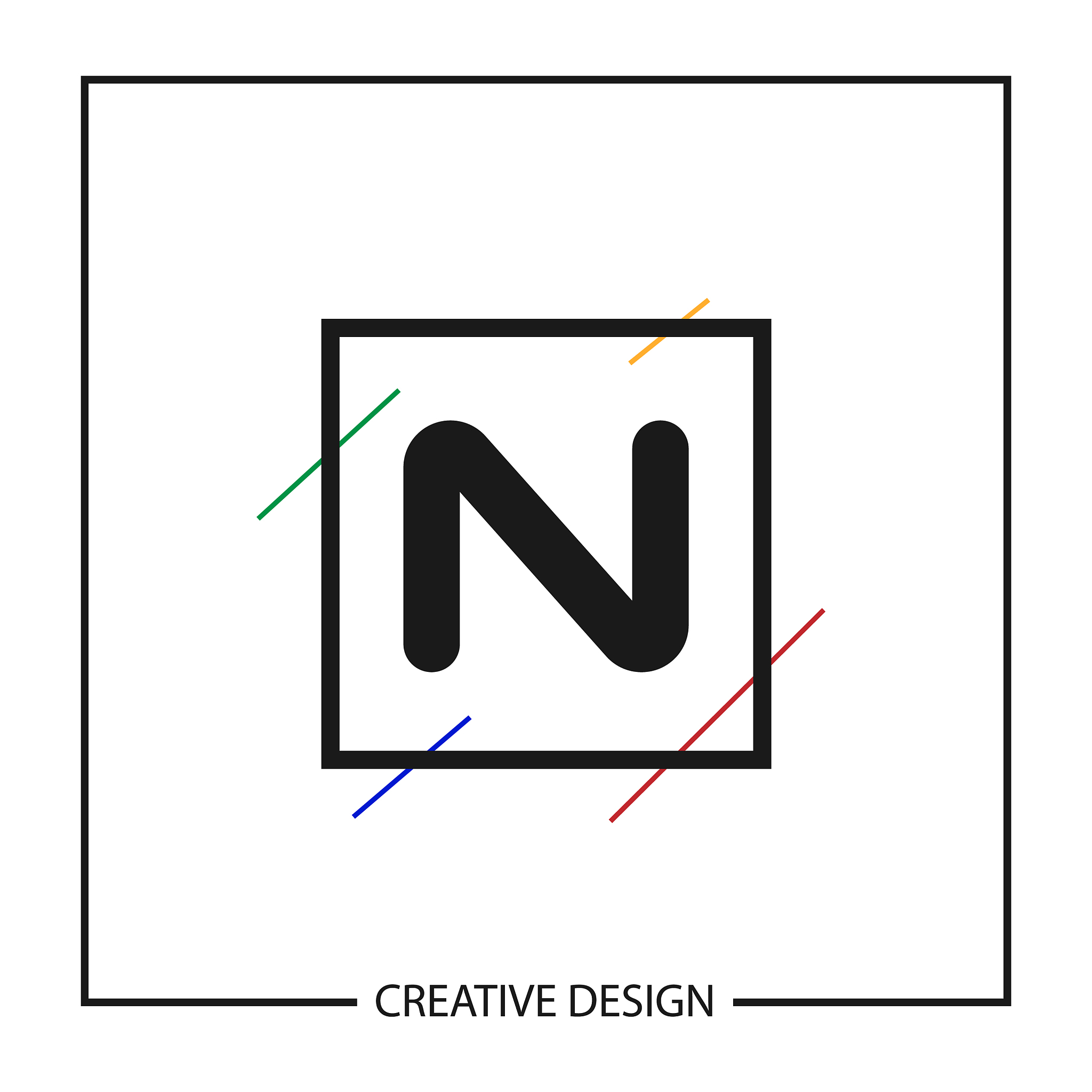 initial letter n logo template design