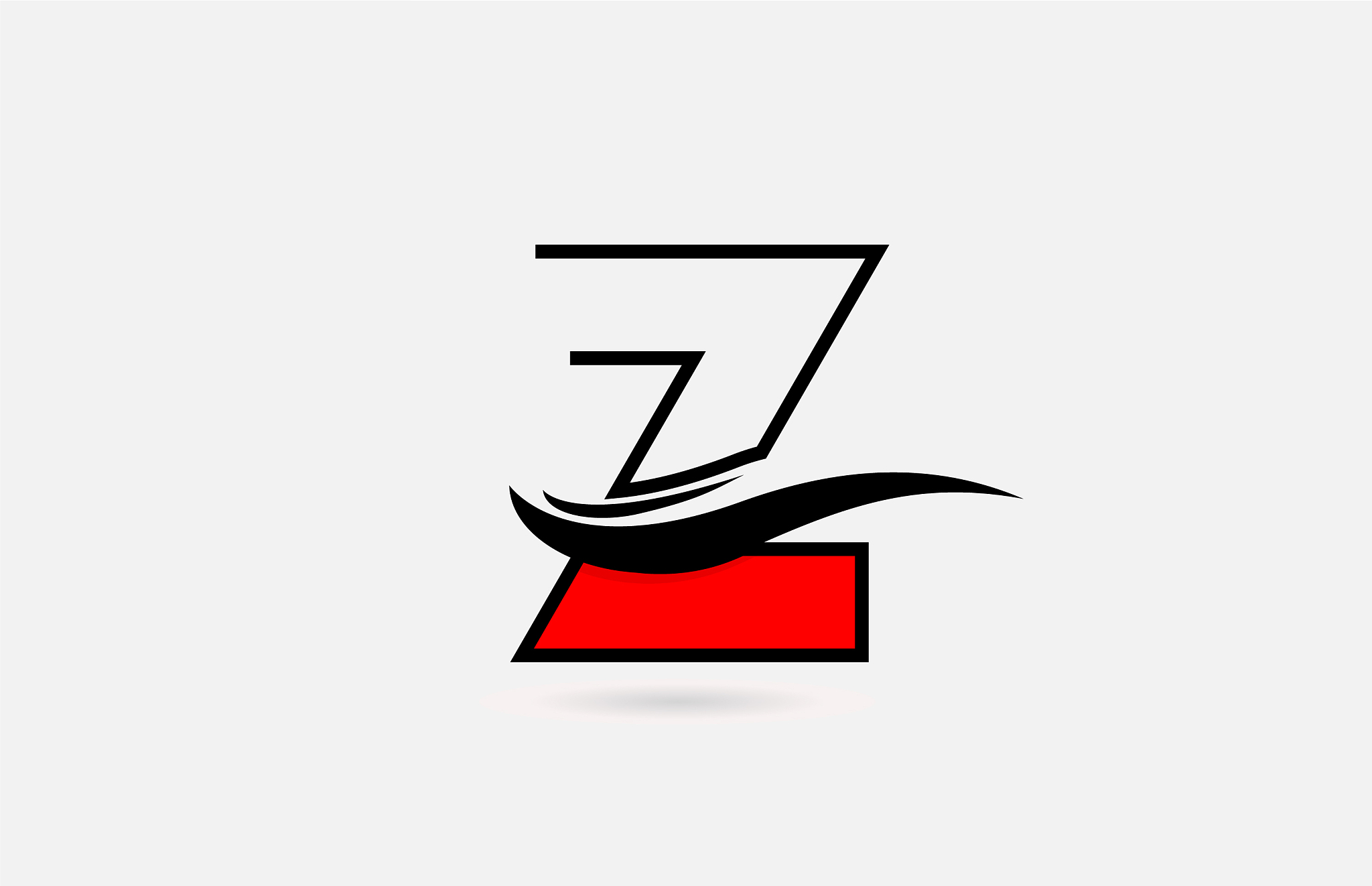 z red black alphabet letter logo icon for company