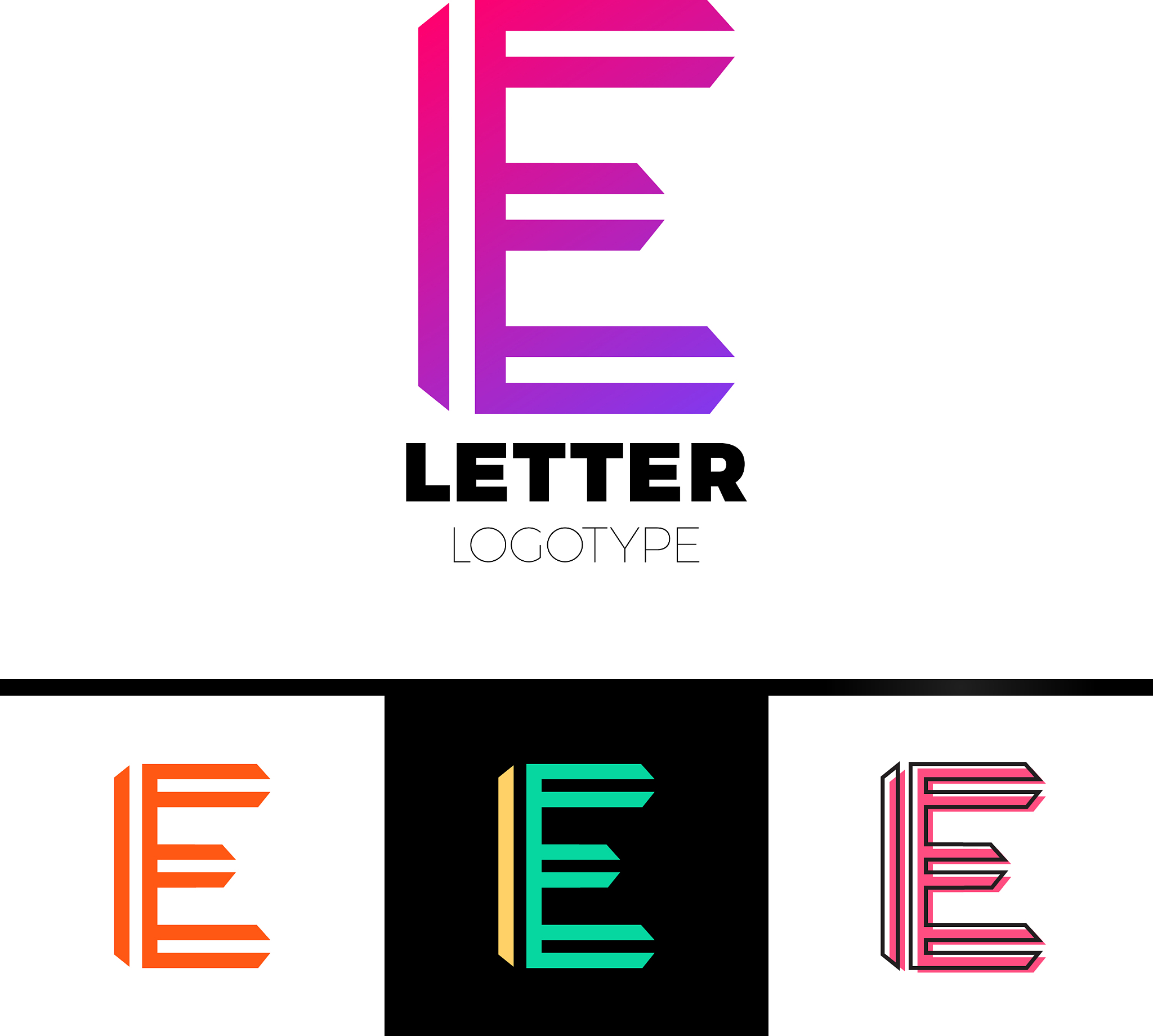 abstract letter e logo design template line