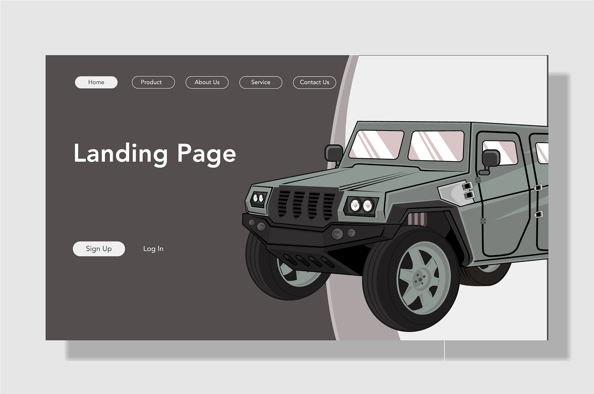modern flat style car landing page