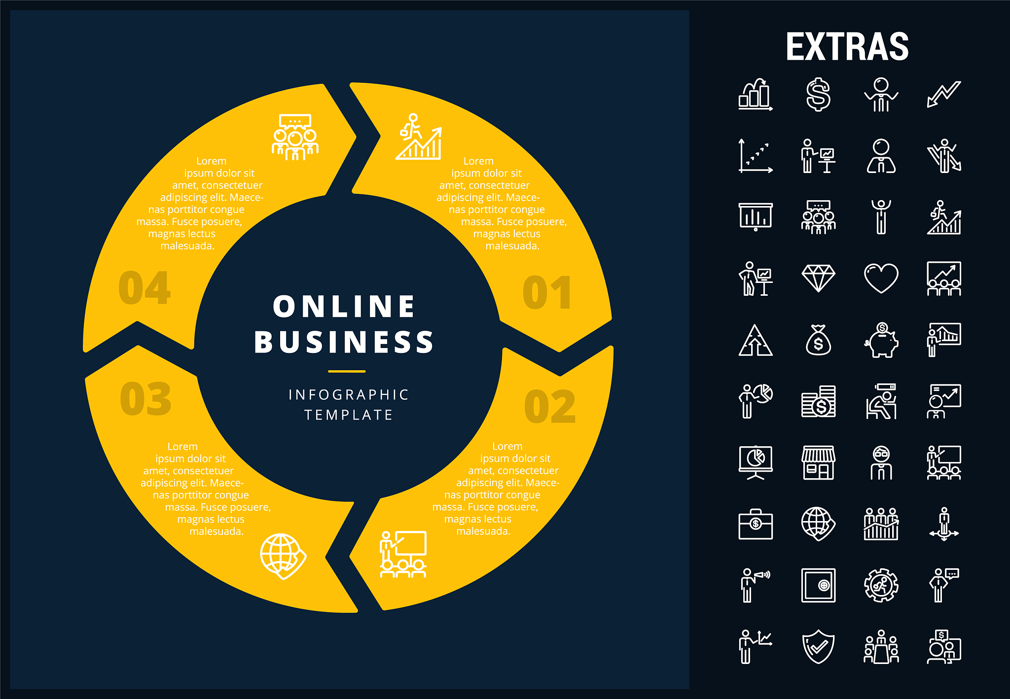 online business infographic template and elements
