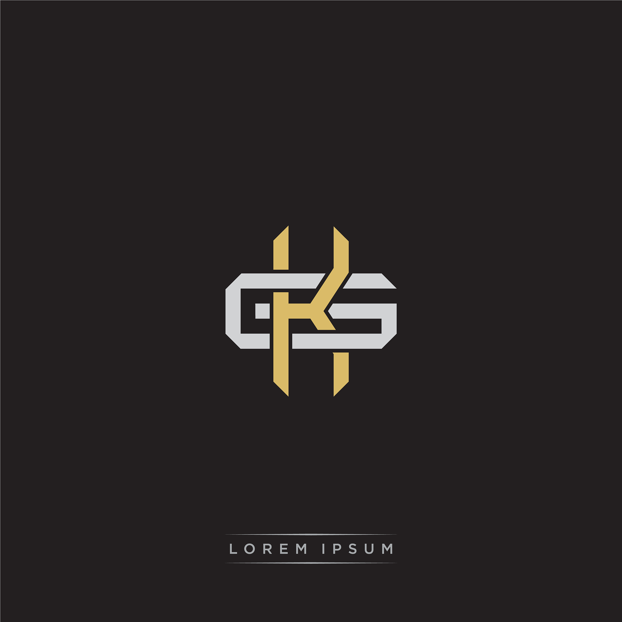 initial letter overlapping interlock logo