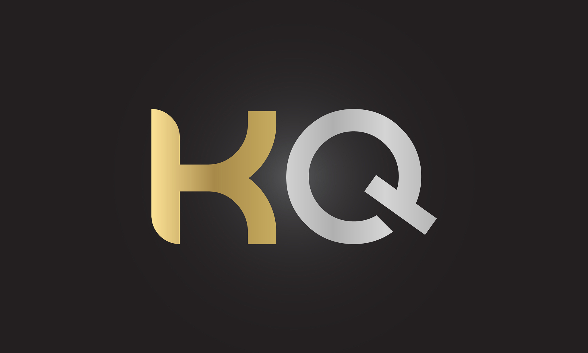 initial alphabet kq logo design template abstract