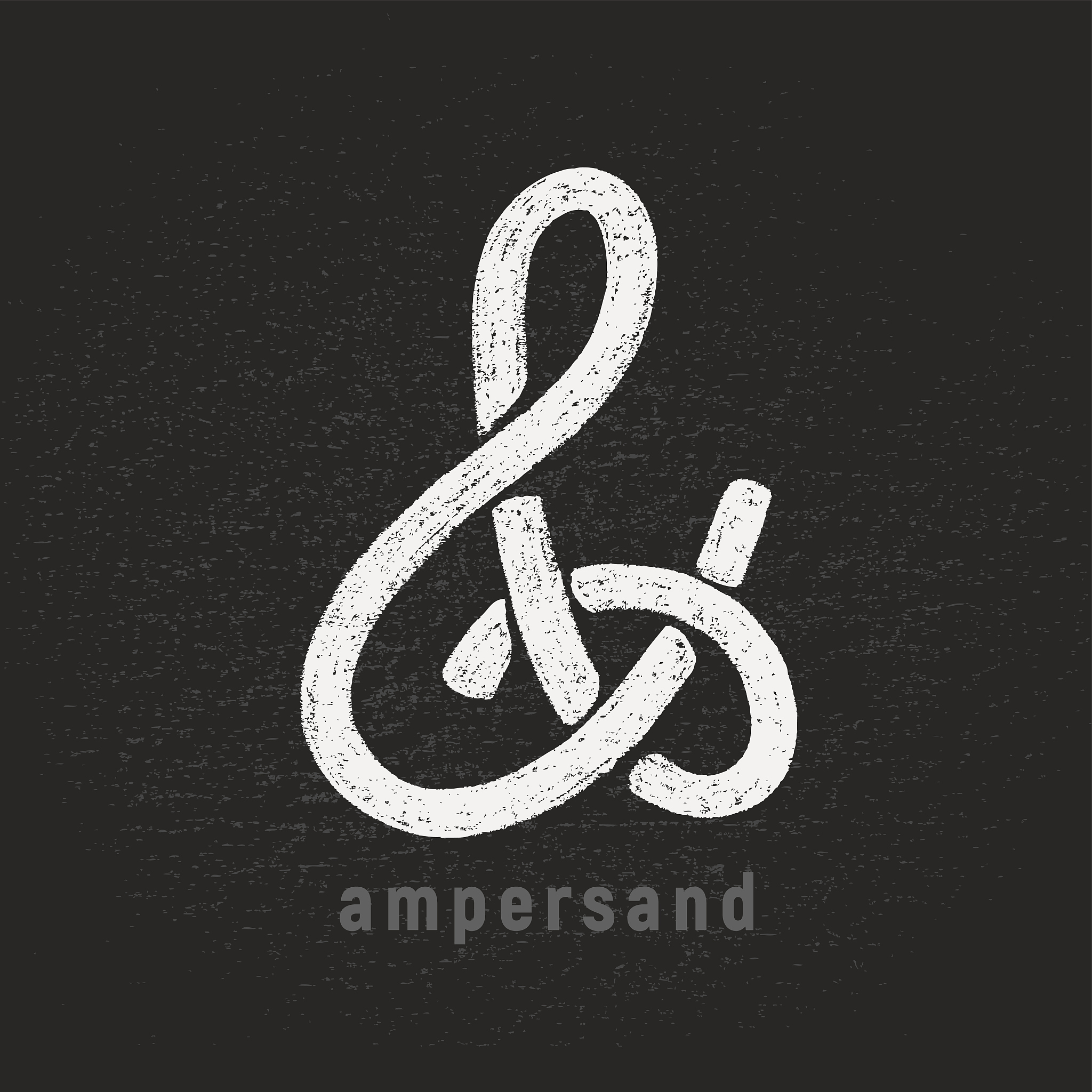 ampersand. vector chalk drawn symbol on blackboard