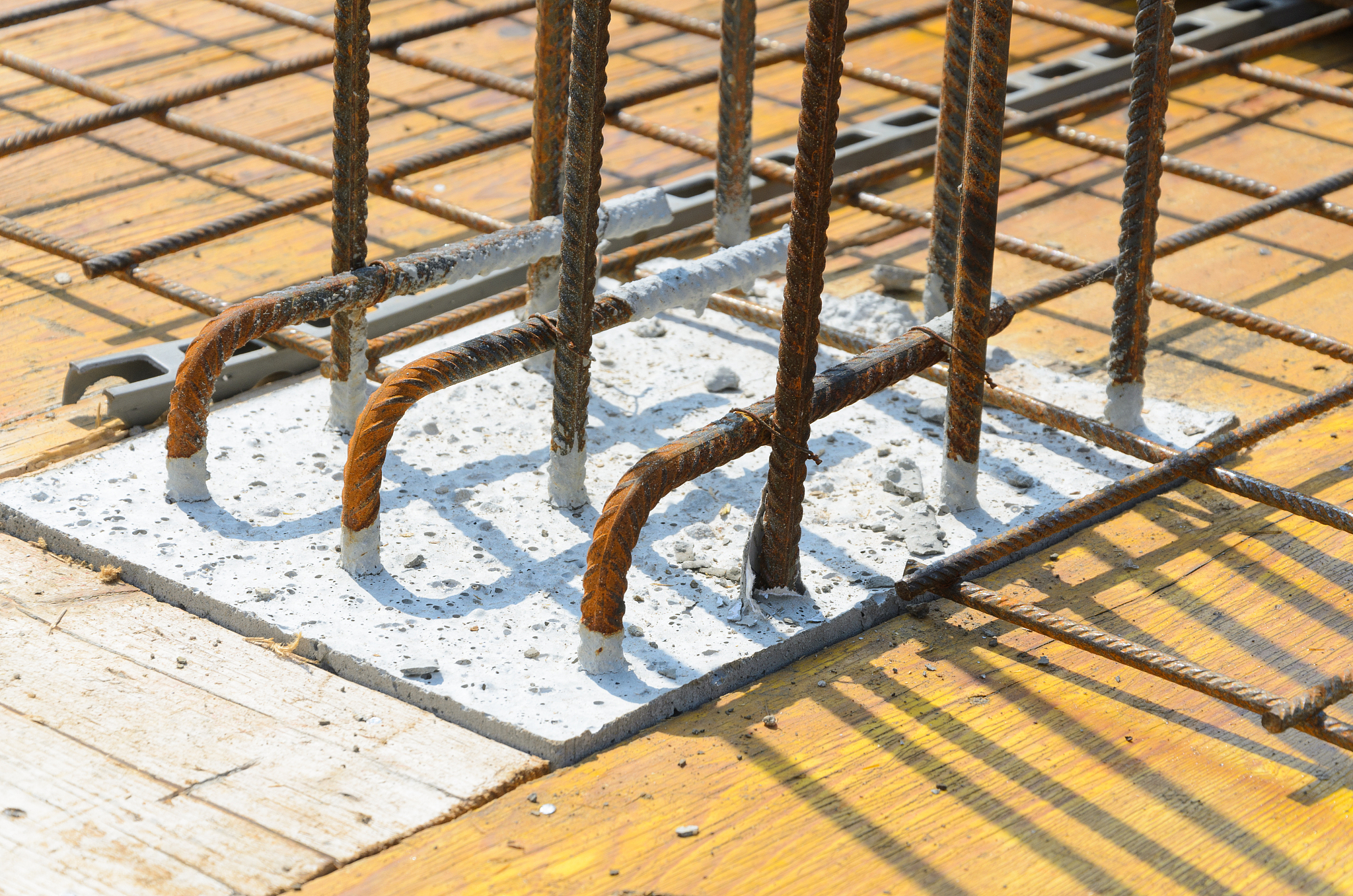 reinforcement on construction site