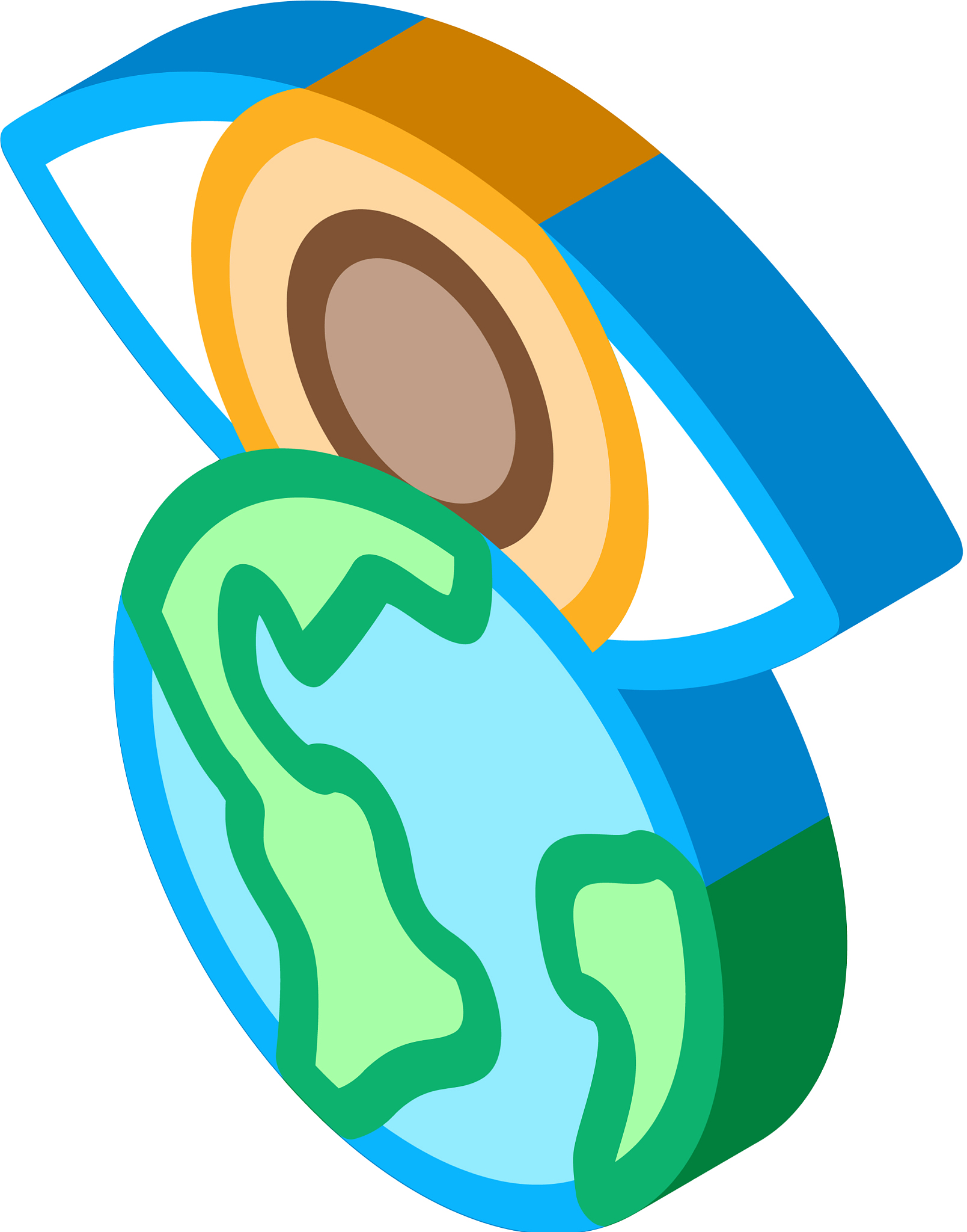 see world with your own eyes isometric icon