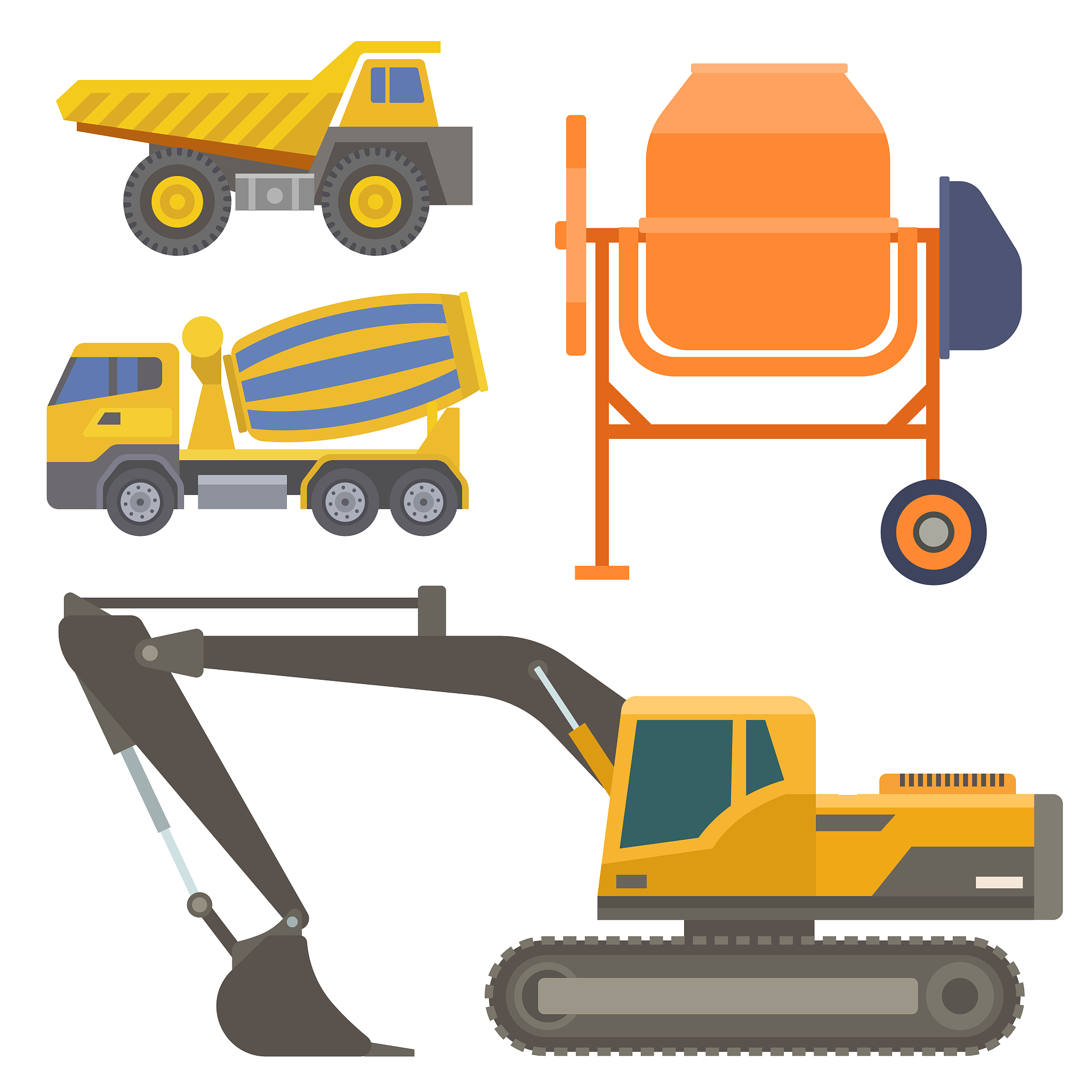 construction delivery truck vector transportation vehicle constr