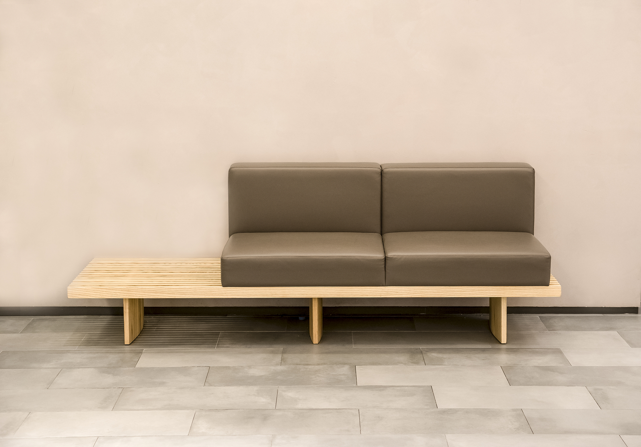 sofa in department store waiting room, lounge, rest room