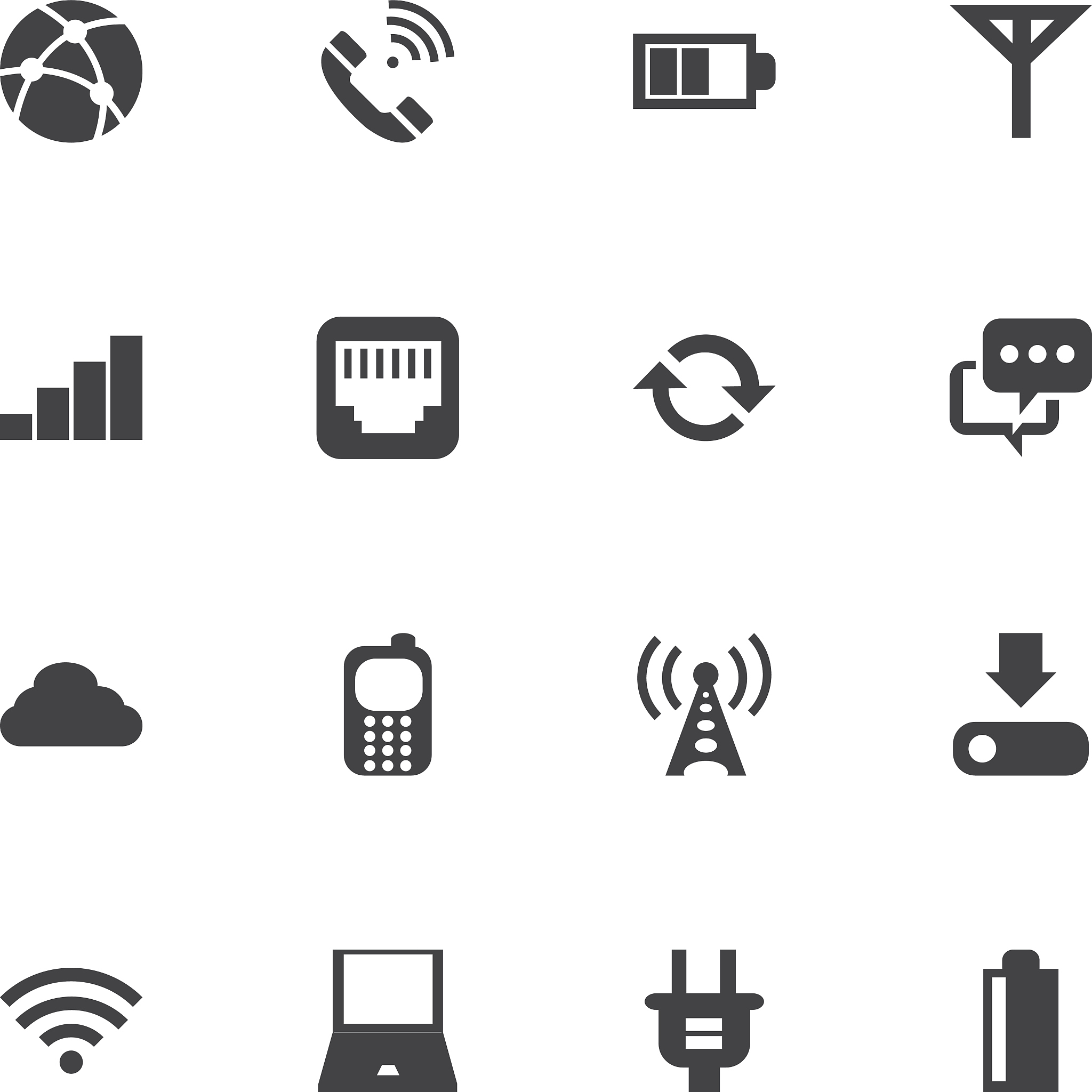mobile network icon set