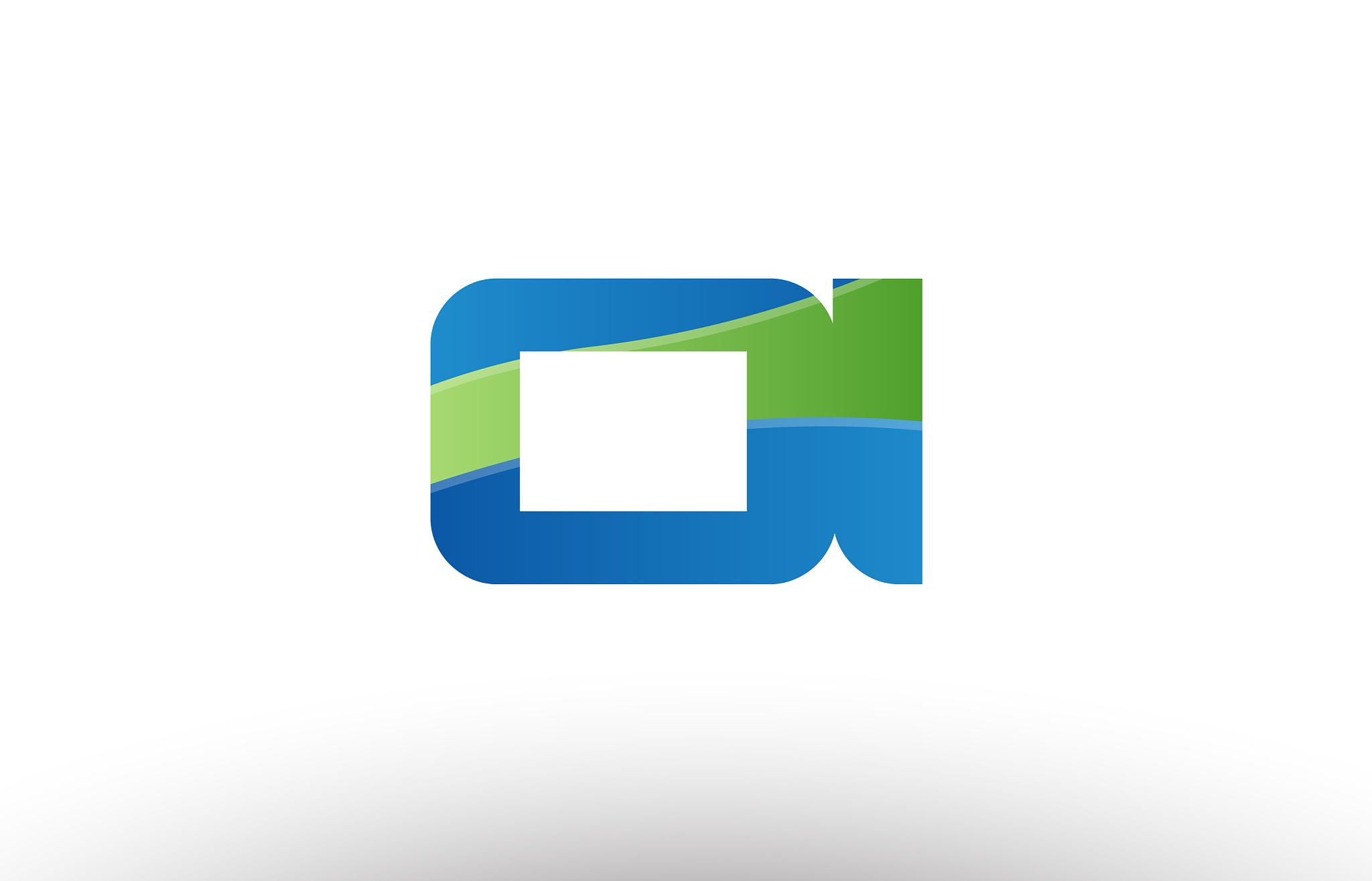 blue green oi o i alphabet letter logo