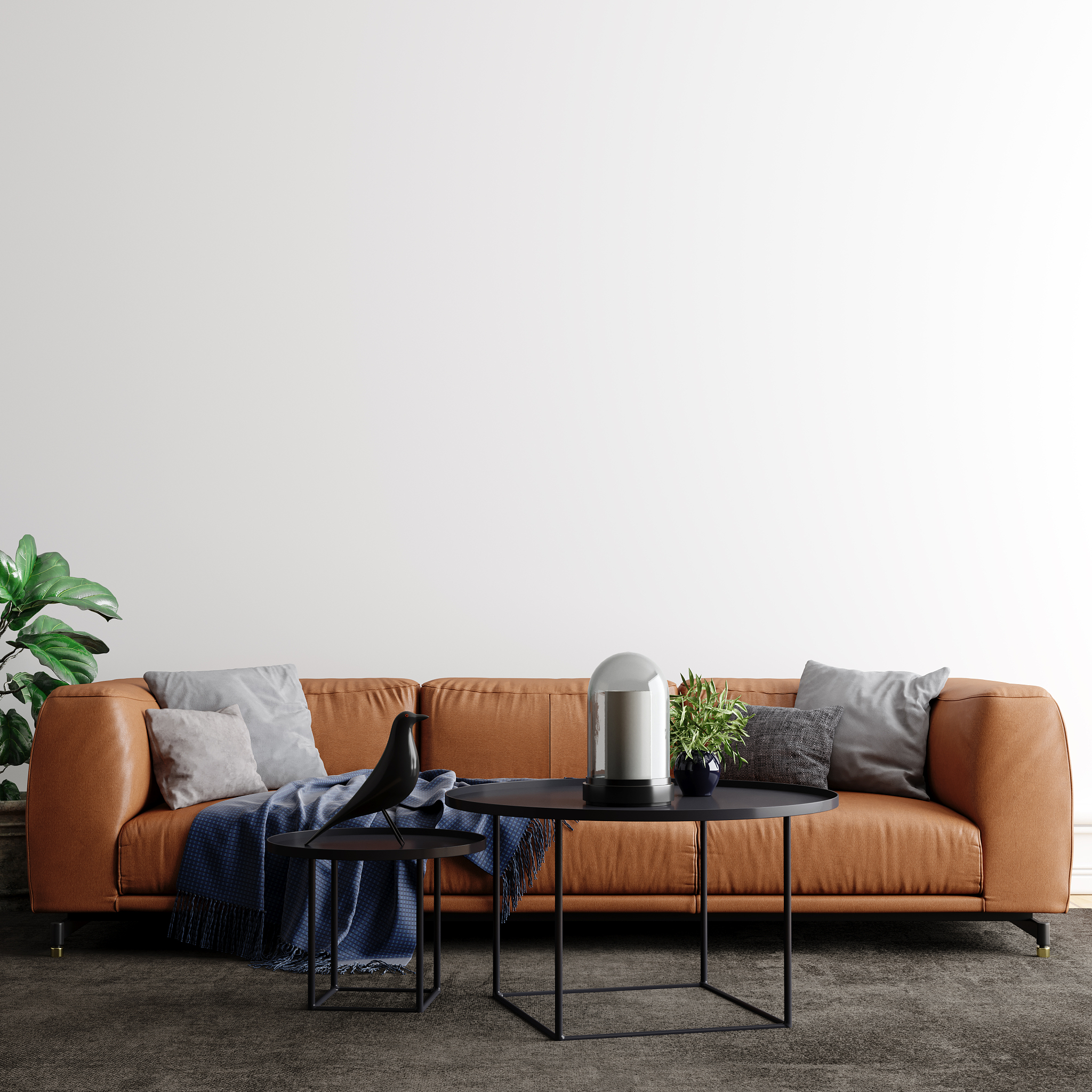 scandinavian interior background mockup – 3d illustration, 3d r