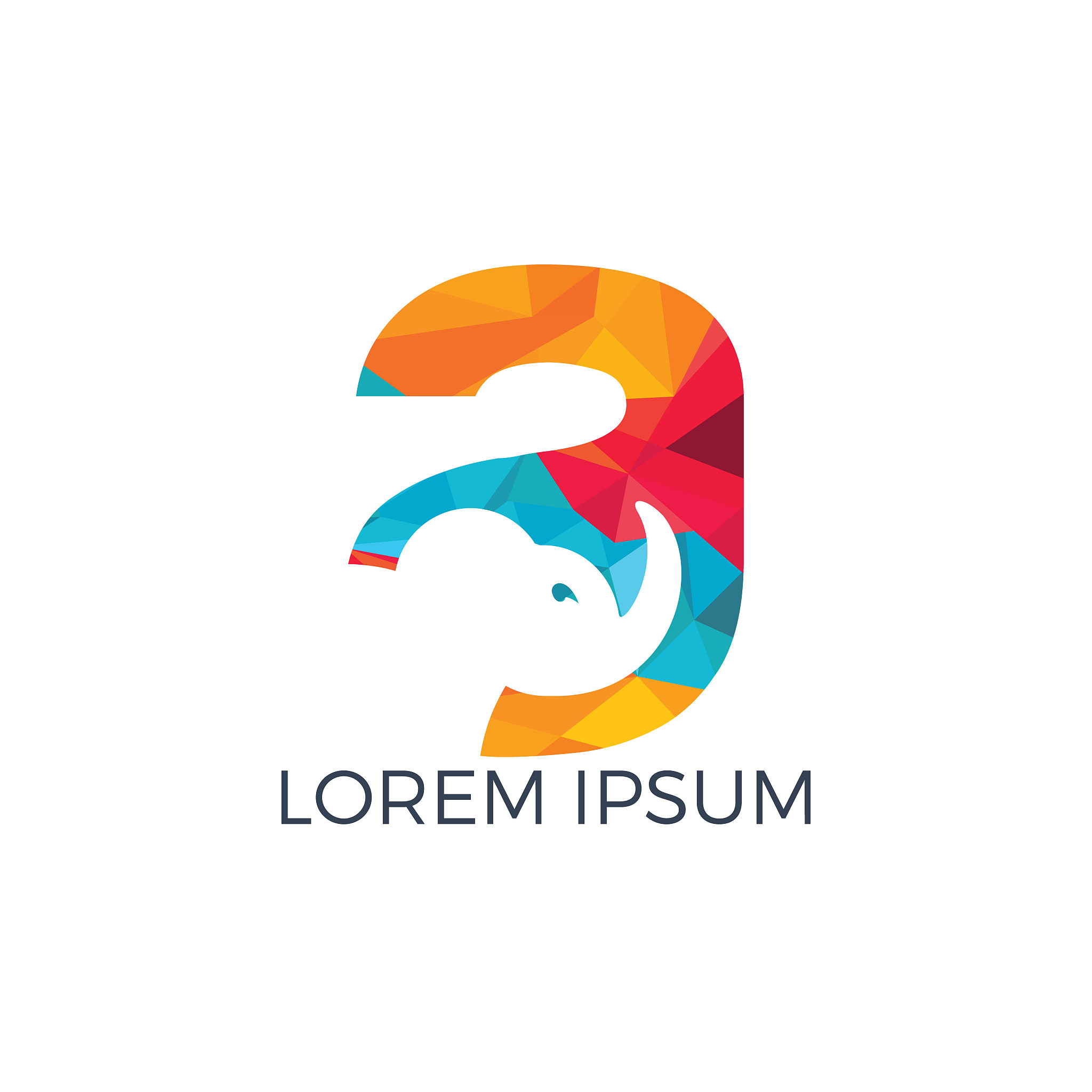 modern elephant a letter alphabet logo design.