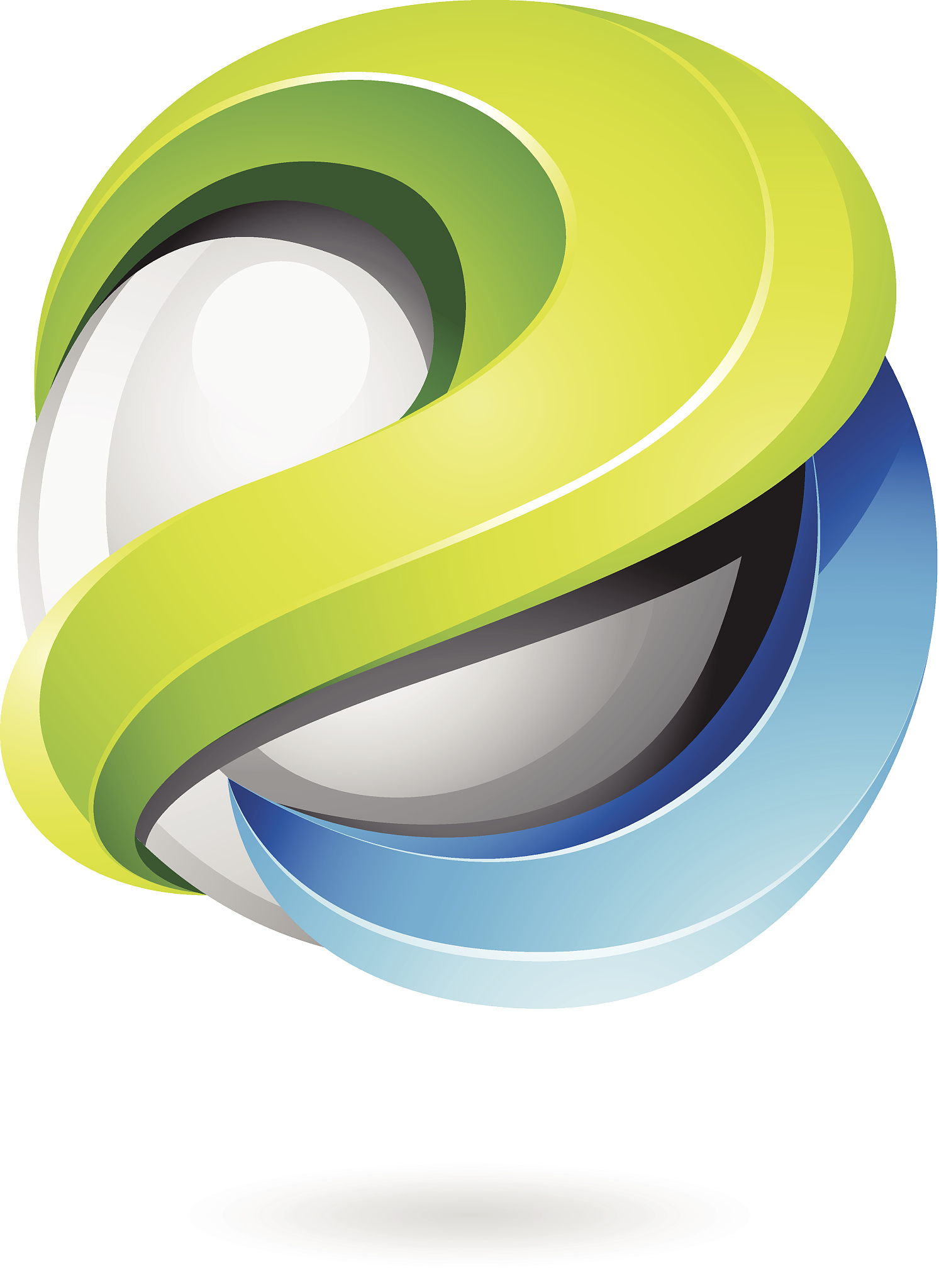 3d glossy green and blue icon vector illustration
