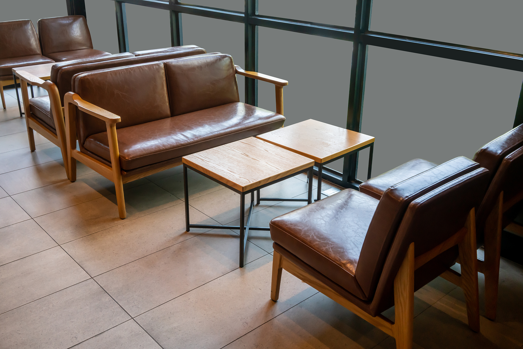 living area in coffee shop or restaurant. close up comfort chair