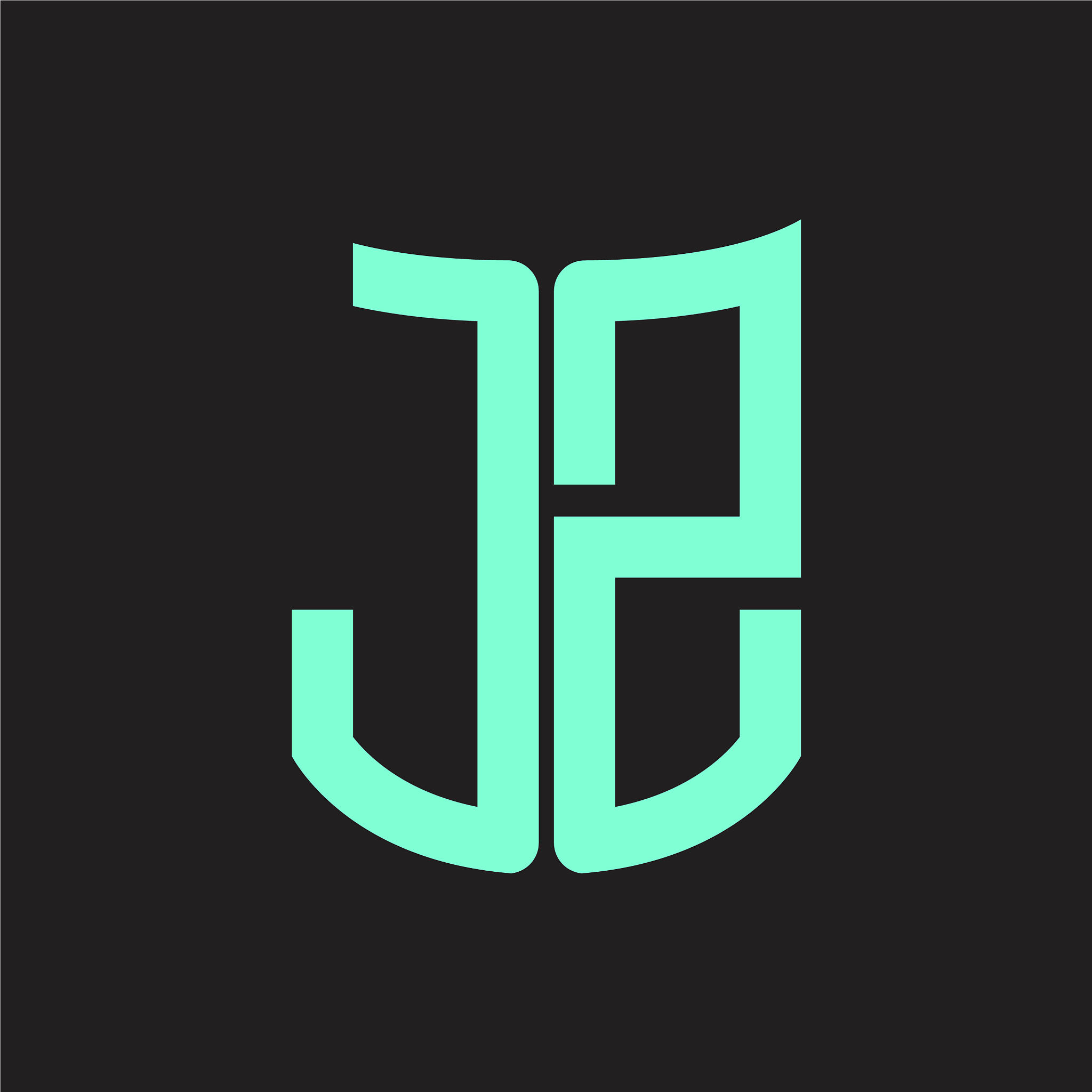 jz logo monogram with ribbon style design template