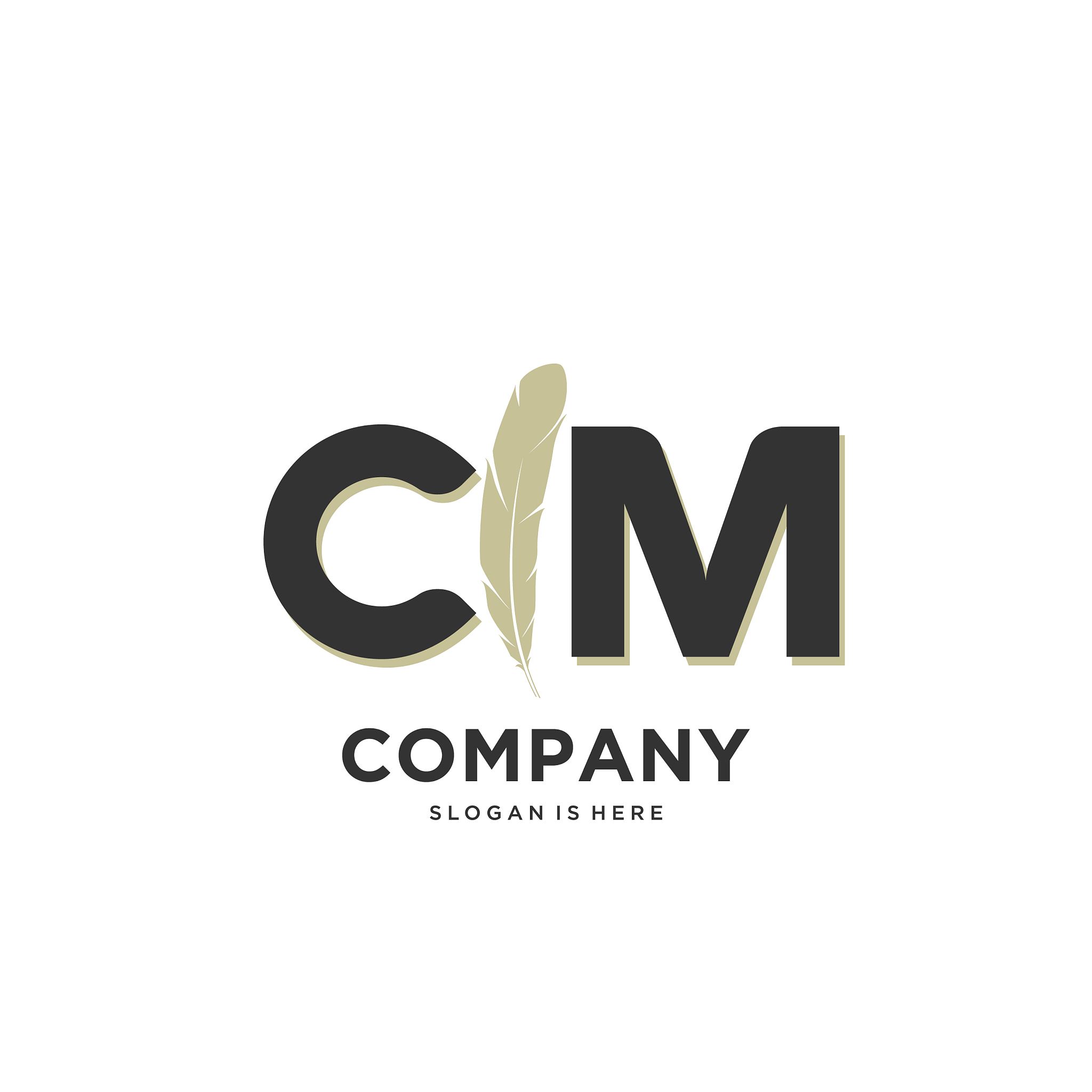 initial cm letter unique attractive creative