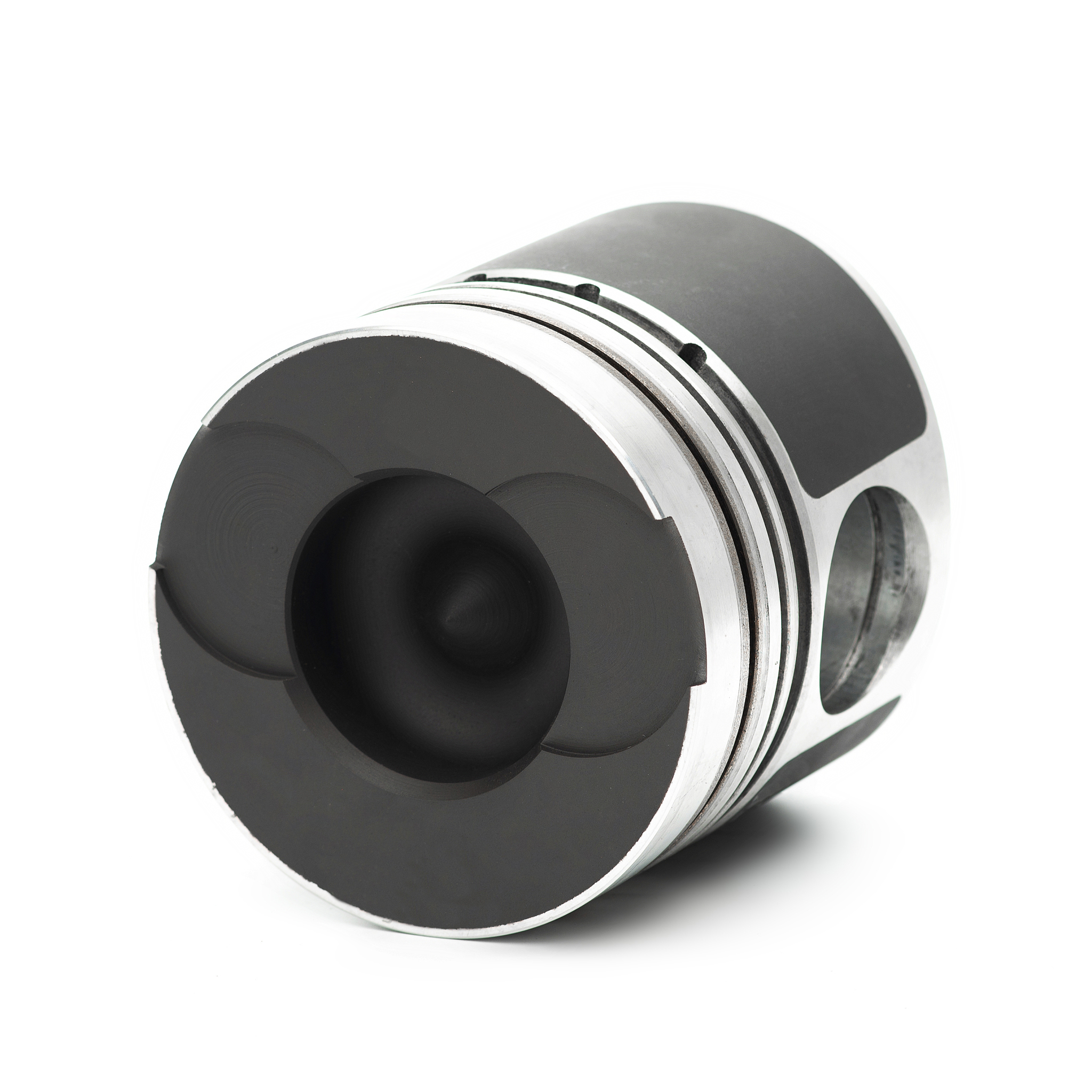 real used aluminum piston isolated over white background