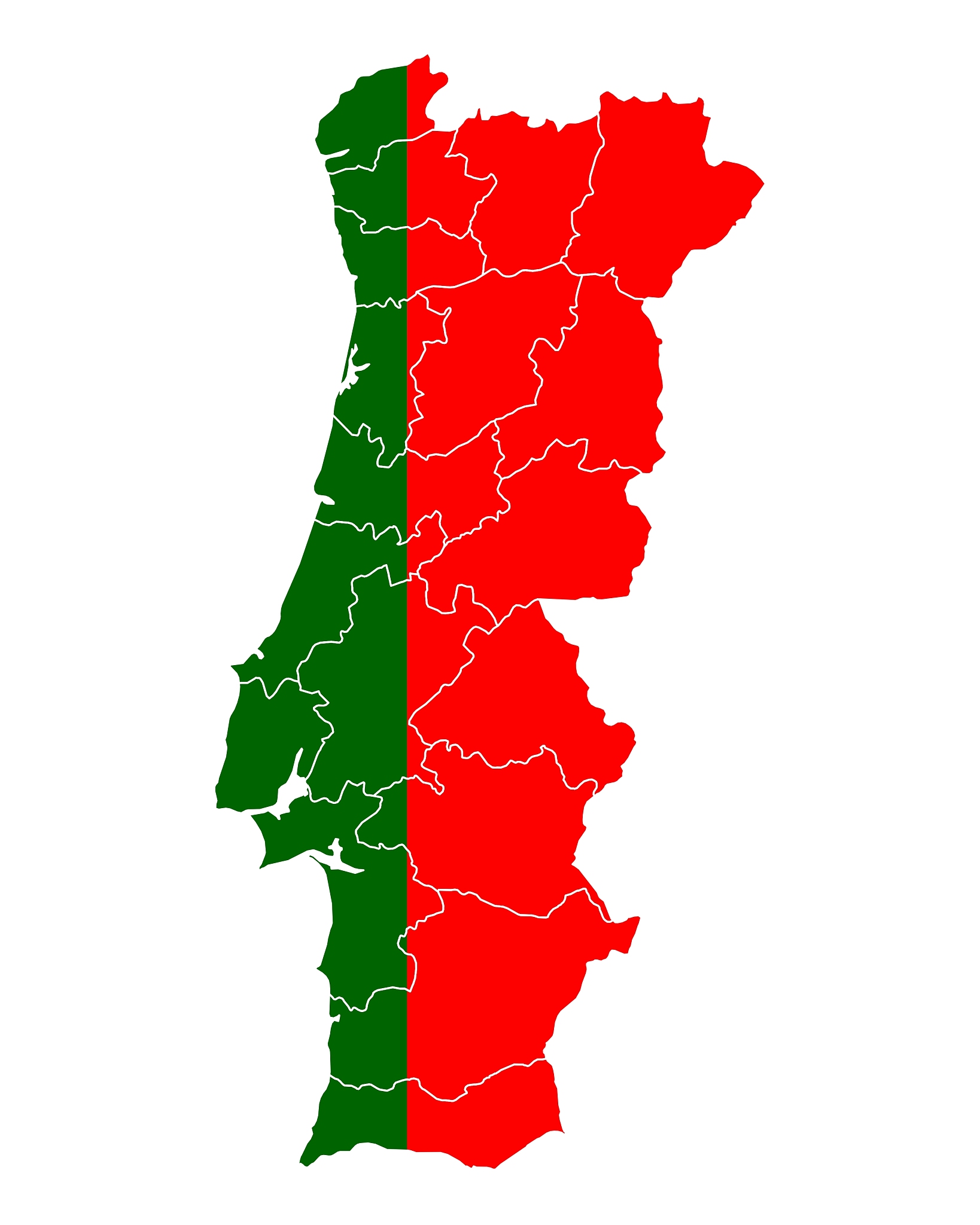 map and flag of portugal