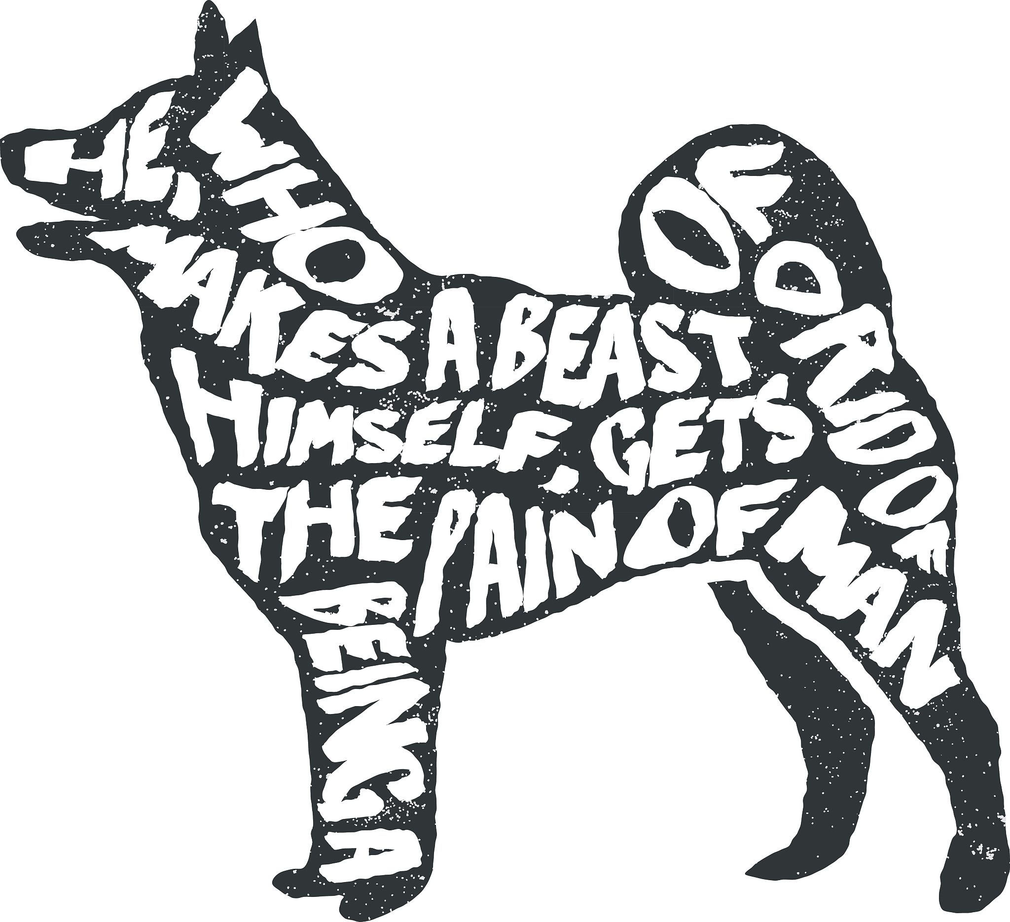 typographic poster with dog silhouette