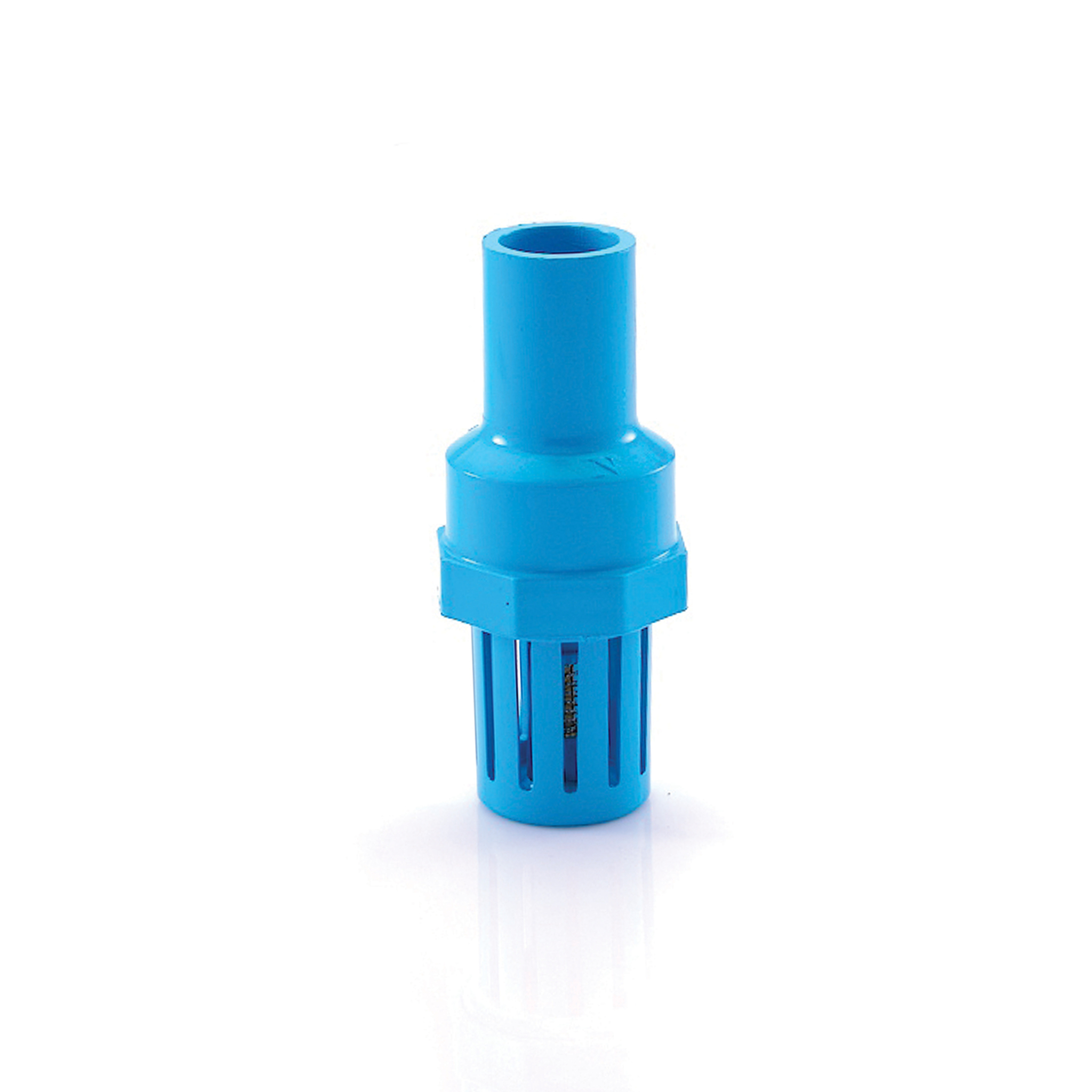 blue pvc pipe connection isolated on white background