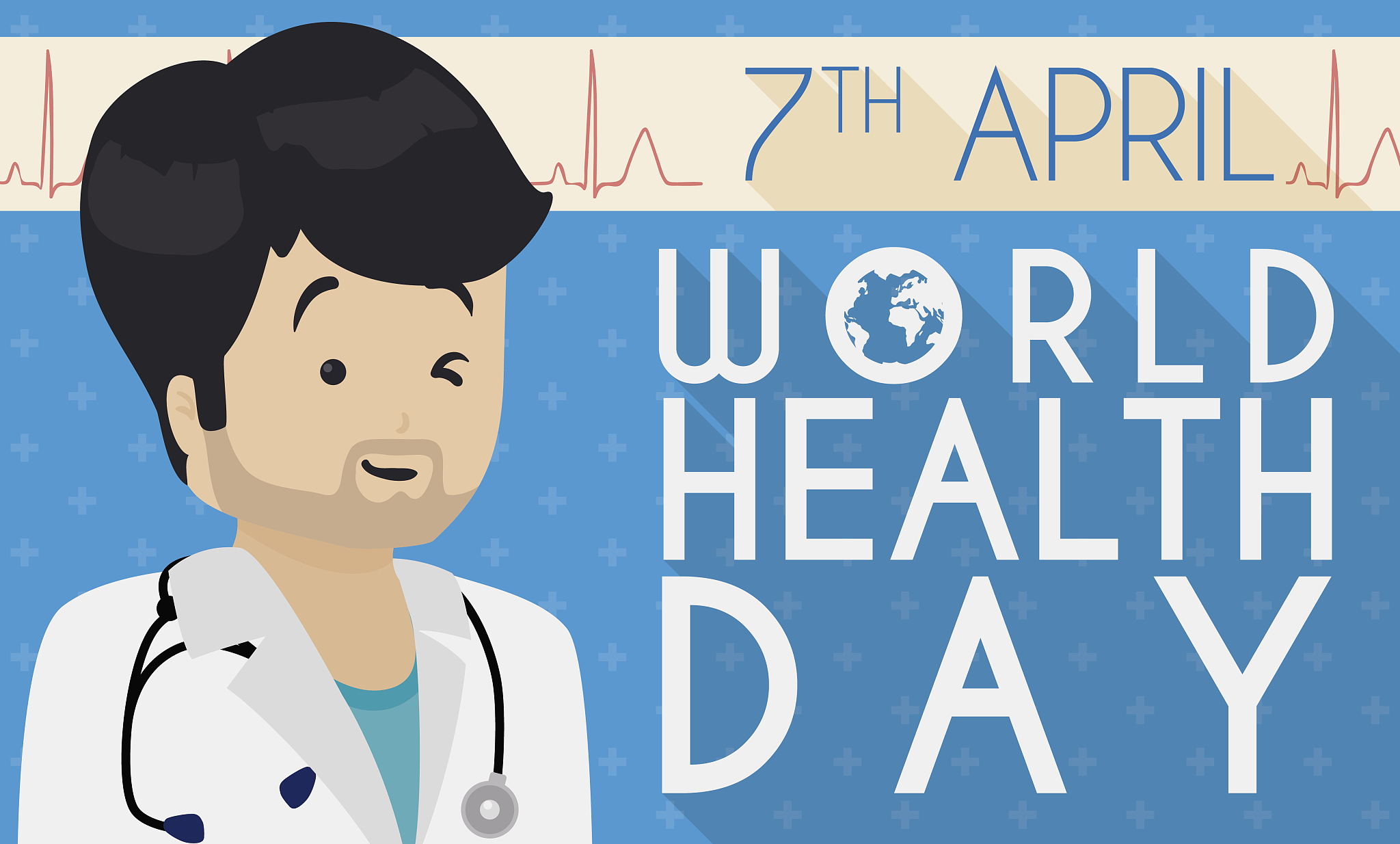 happy doctor celebrating world health day
