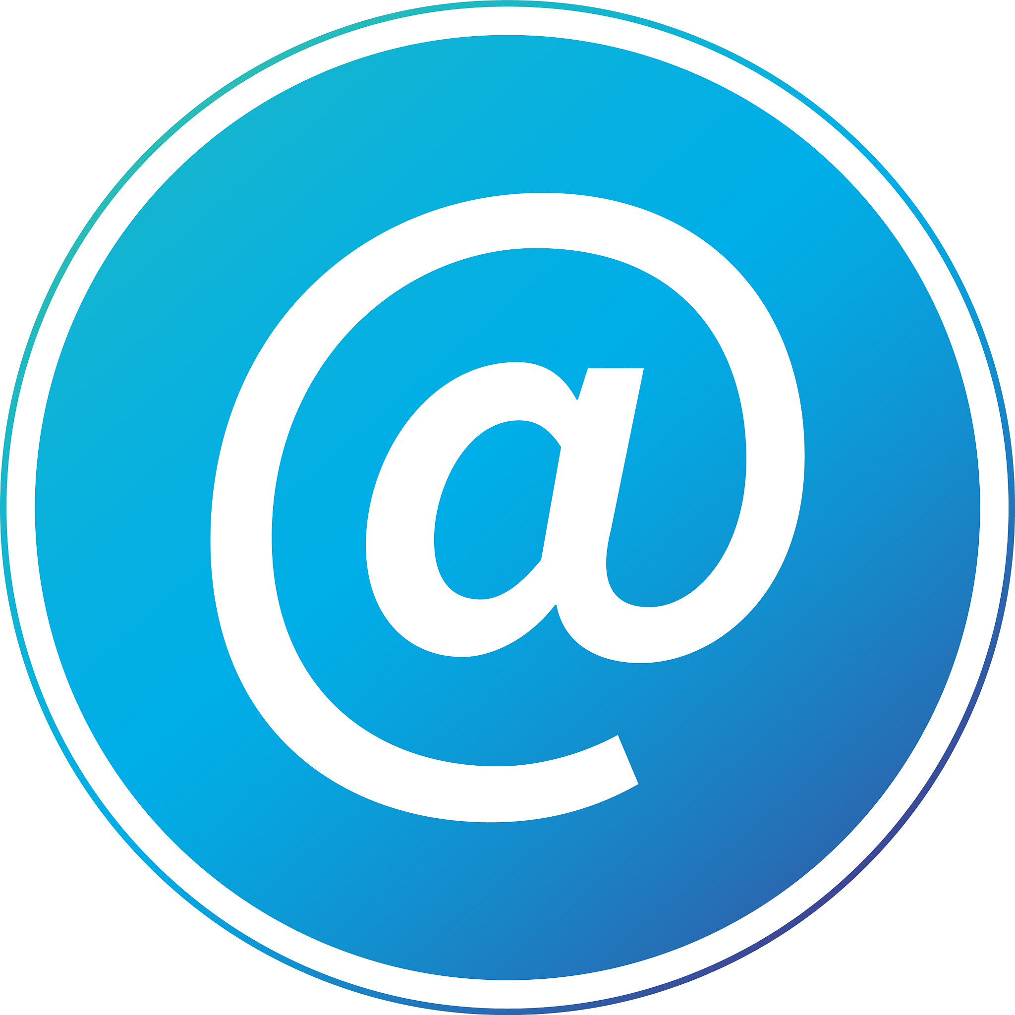 blue e-mail internet icon button isolated on