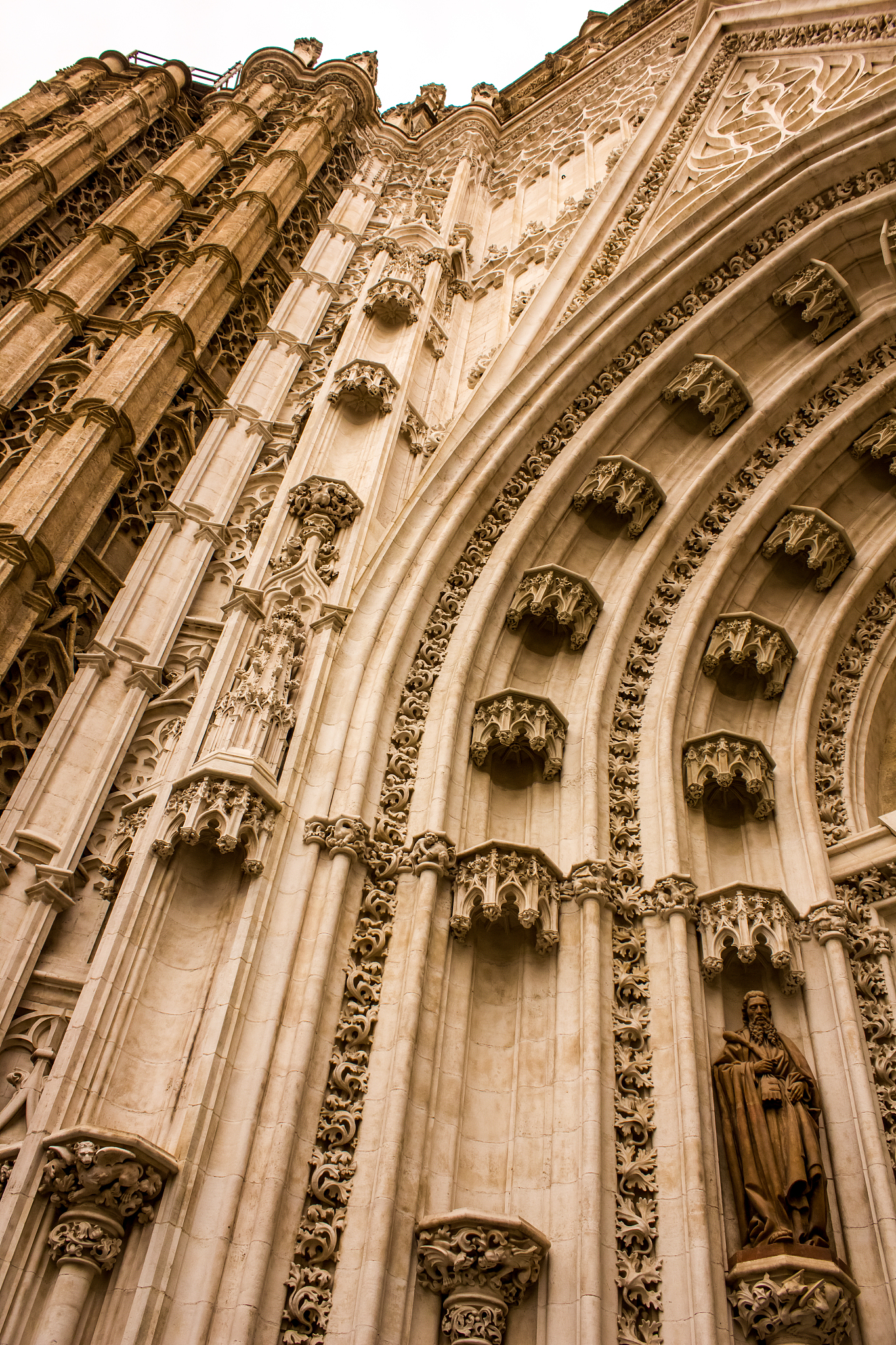 detail of some gothic elements of sevilla cathedral listed as wo