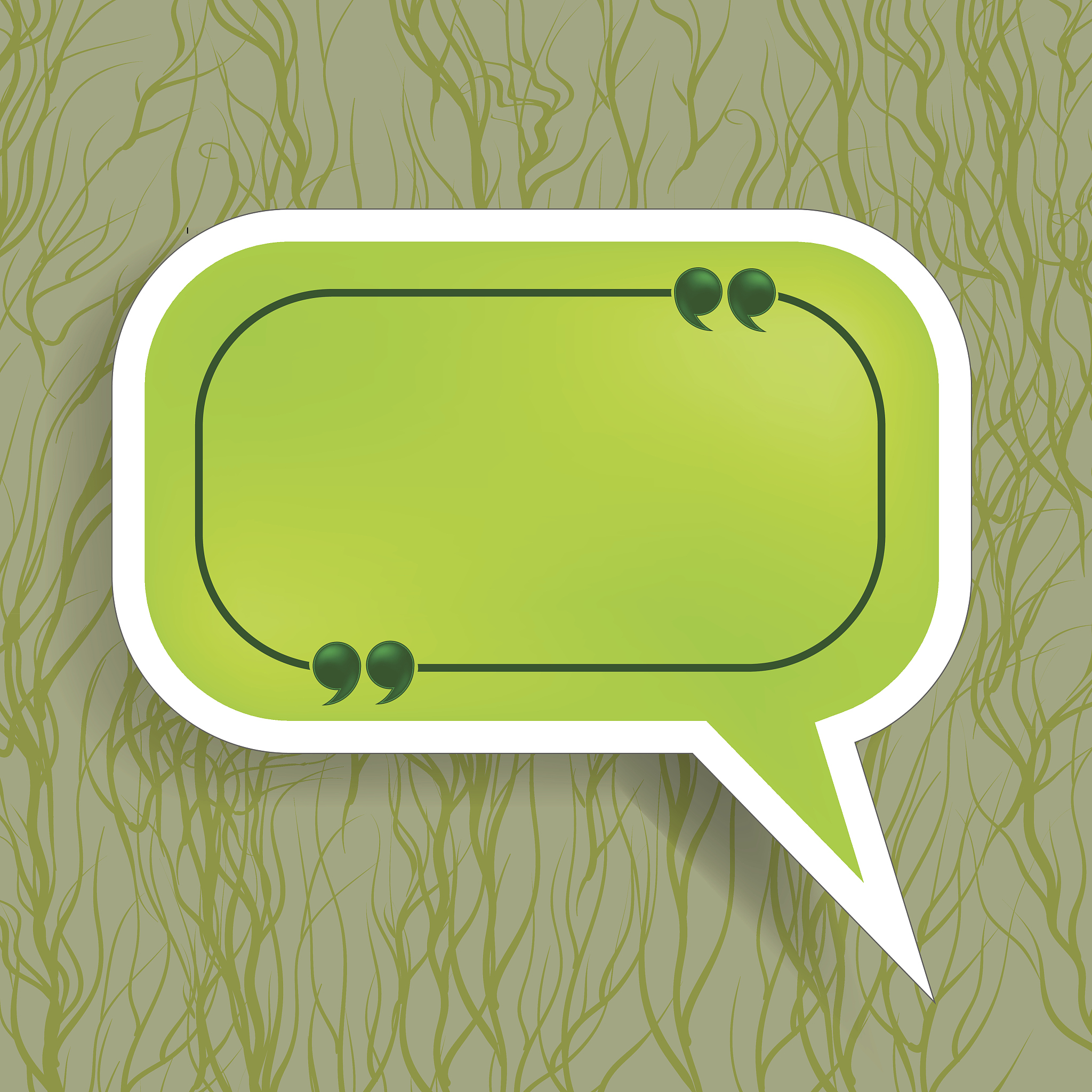 green paper speech bubble