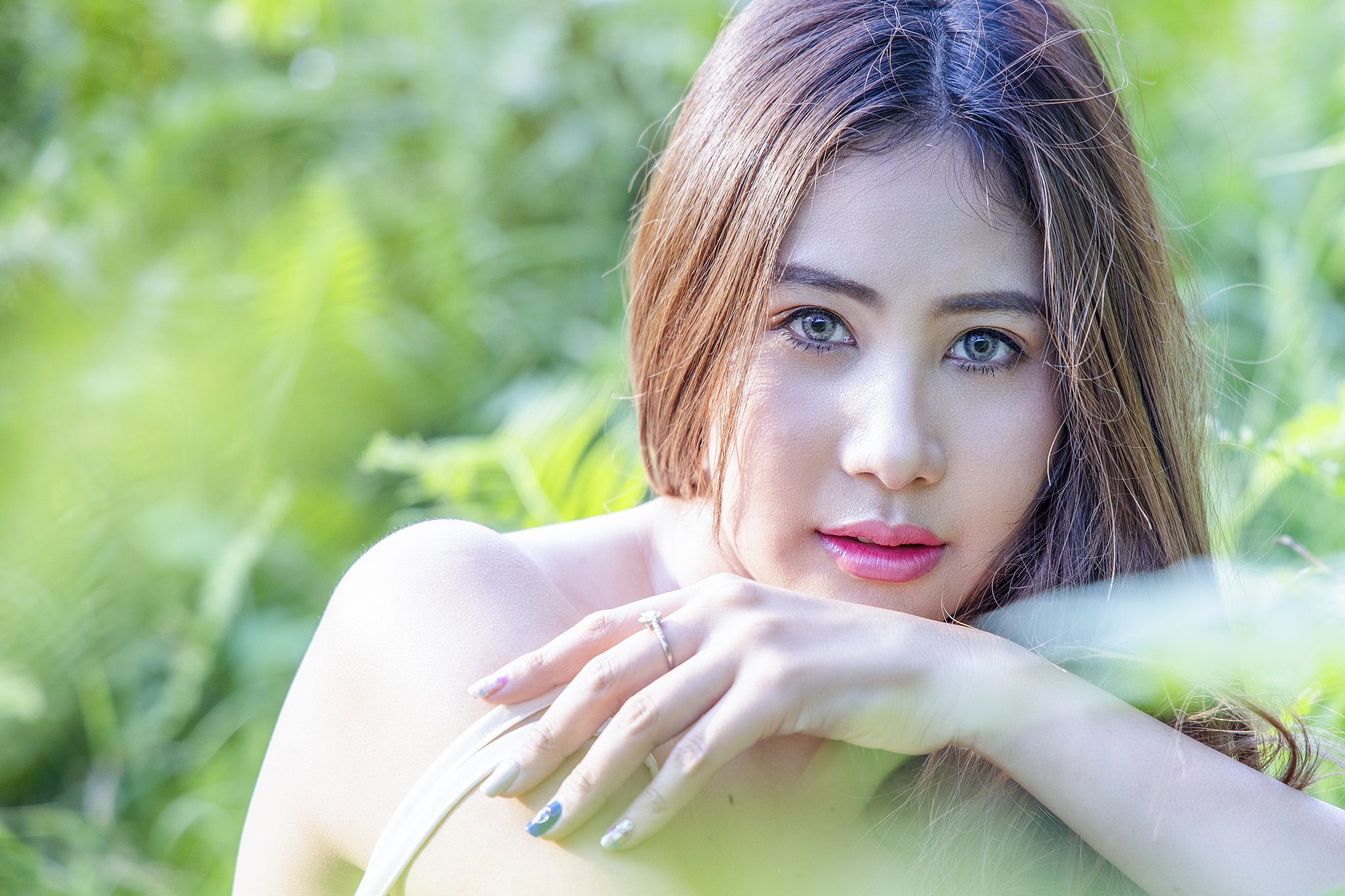 woman with mysterious forest