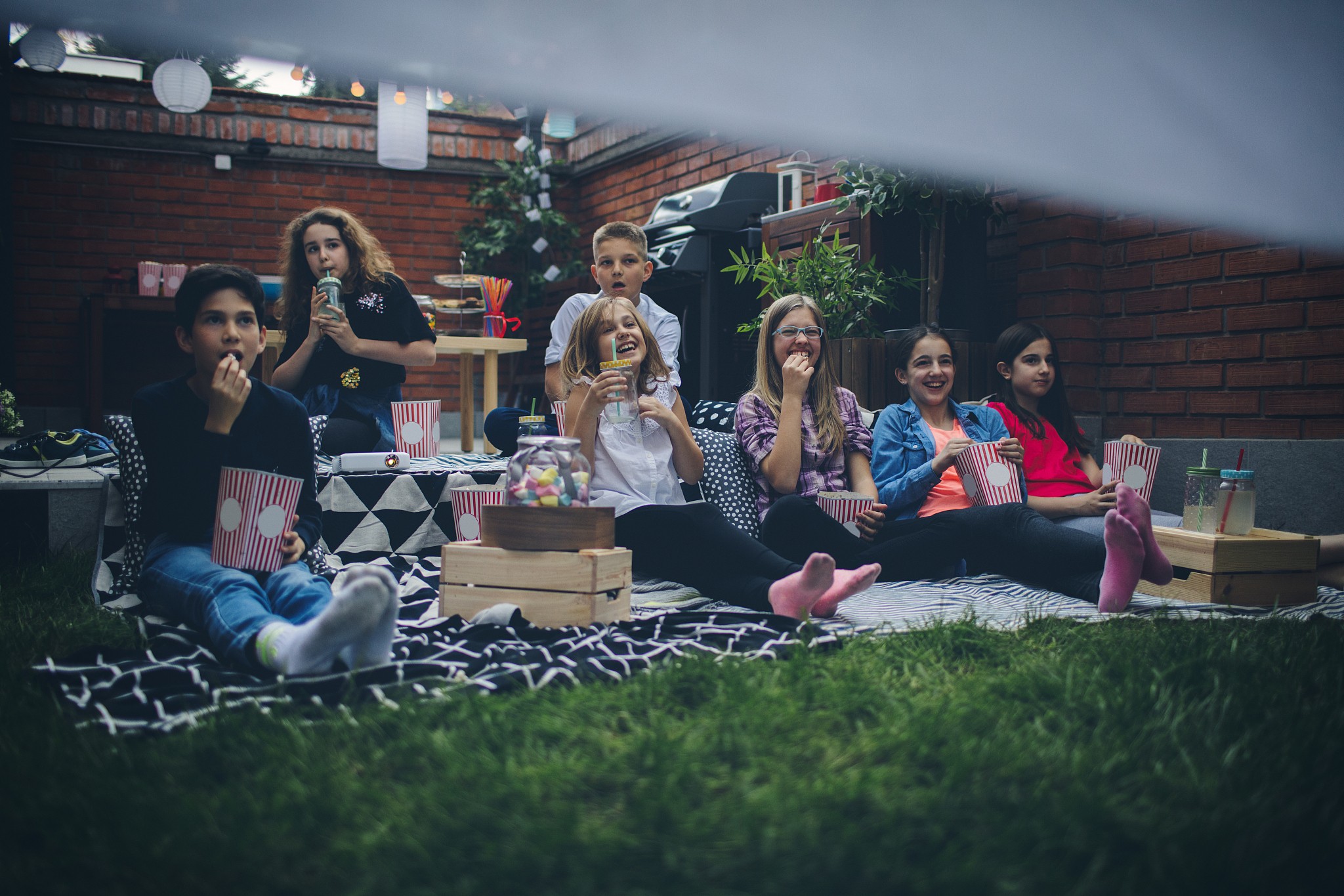 movie night in backyard