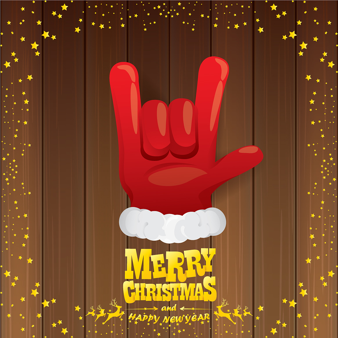 cartoon santa claus rock n roll style with