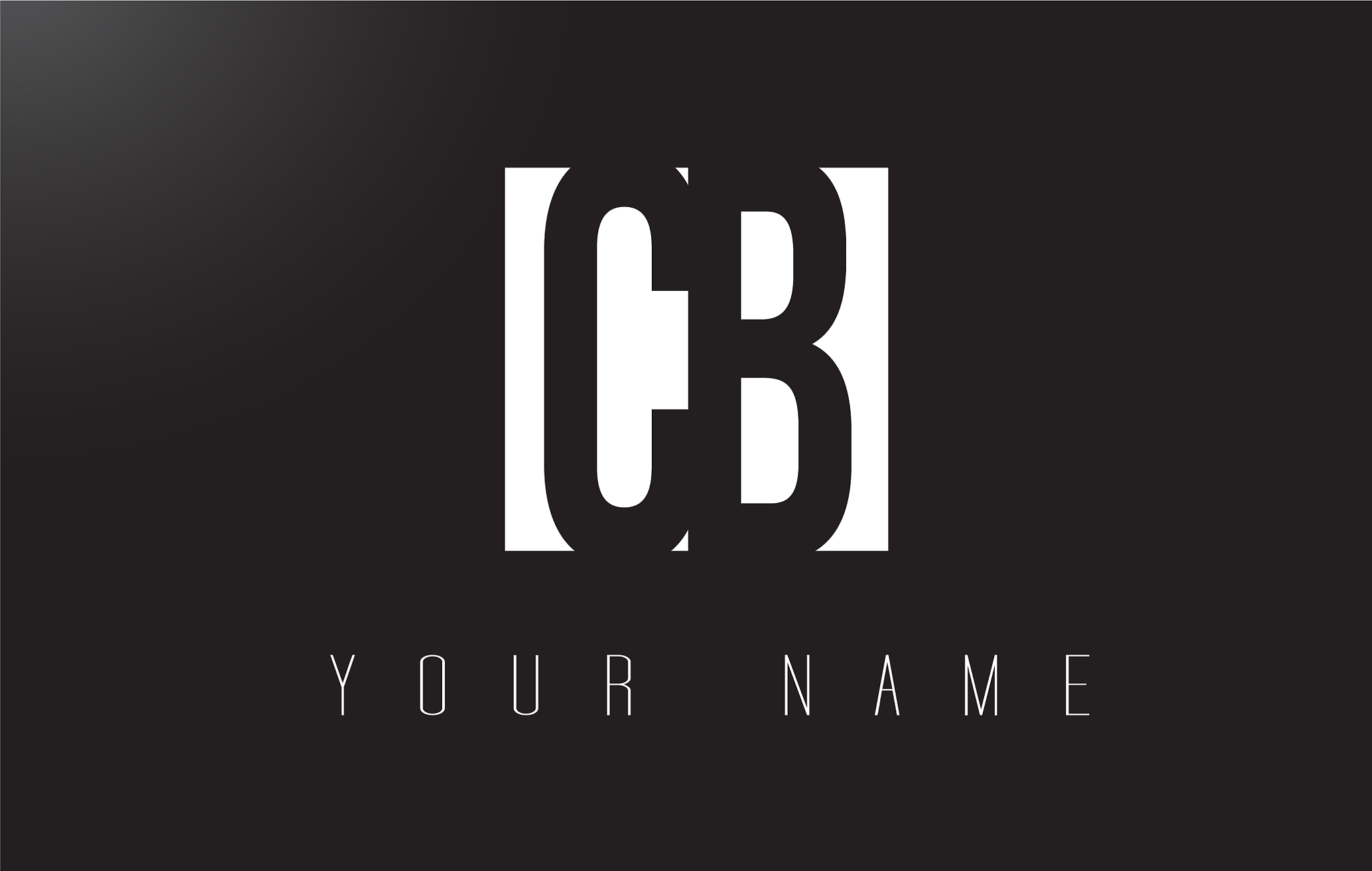 cb letter logo with black and white negative