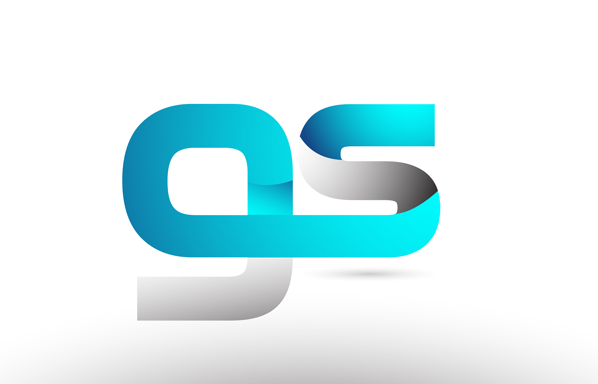 grey blue alphabet letter gs g s logo 3d design