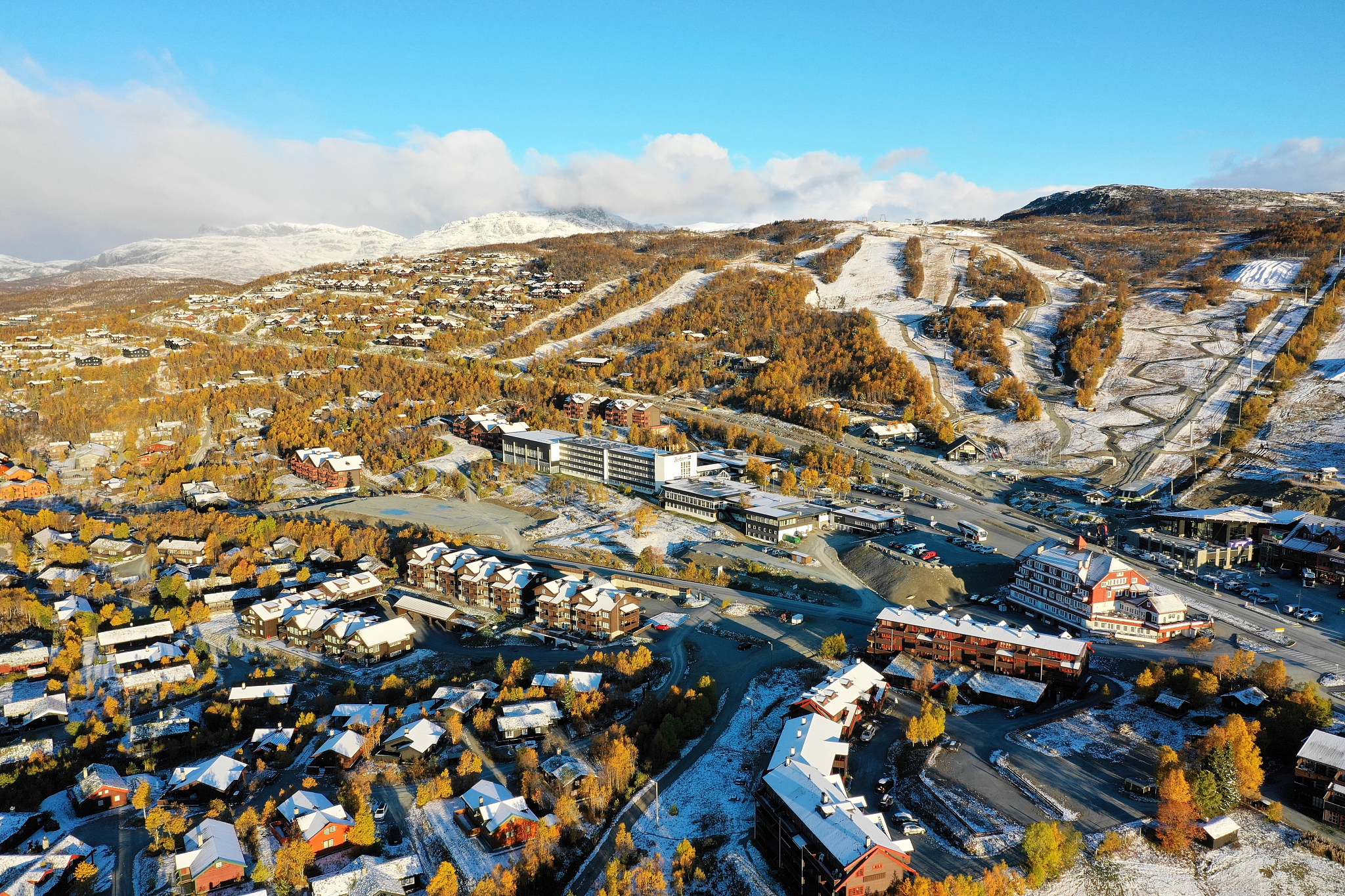 high angle view of townscape against sky
