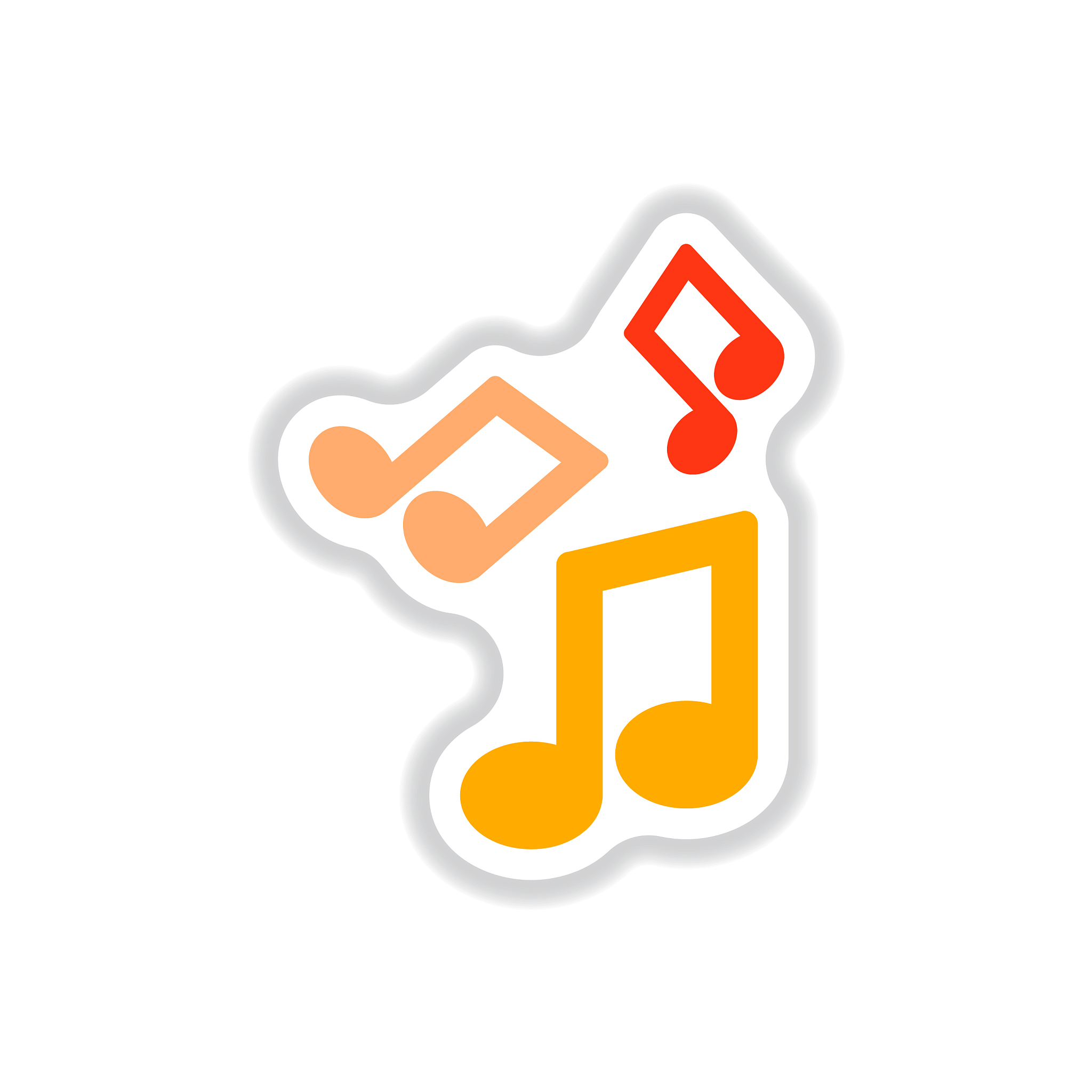 color label design collection of music note