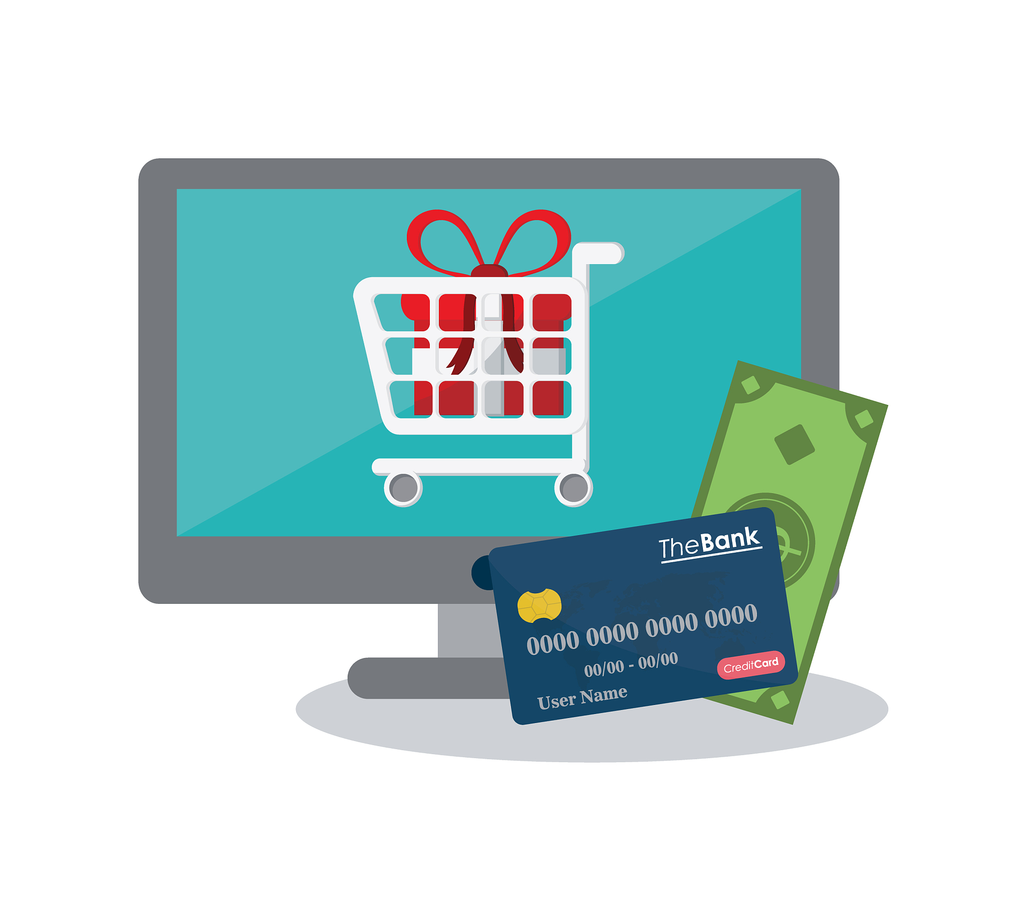 online shopping related icons image