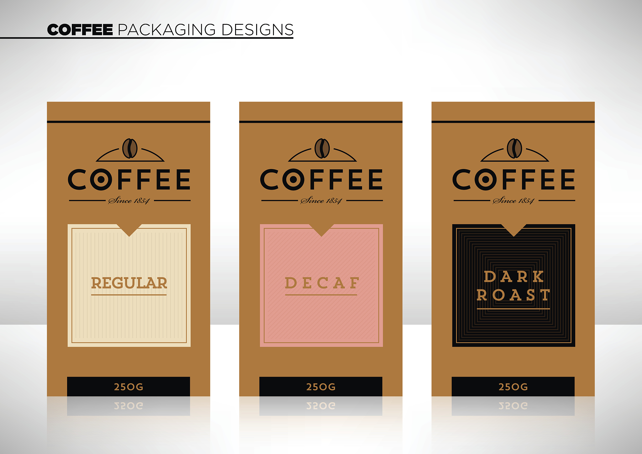 modern vector coffee packaging template