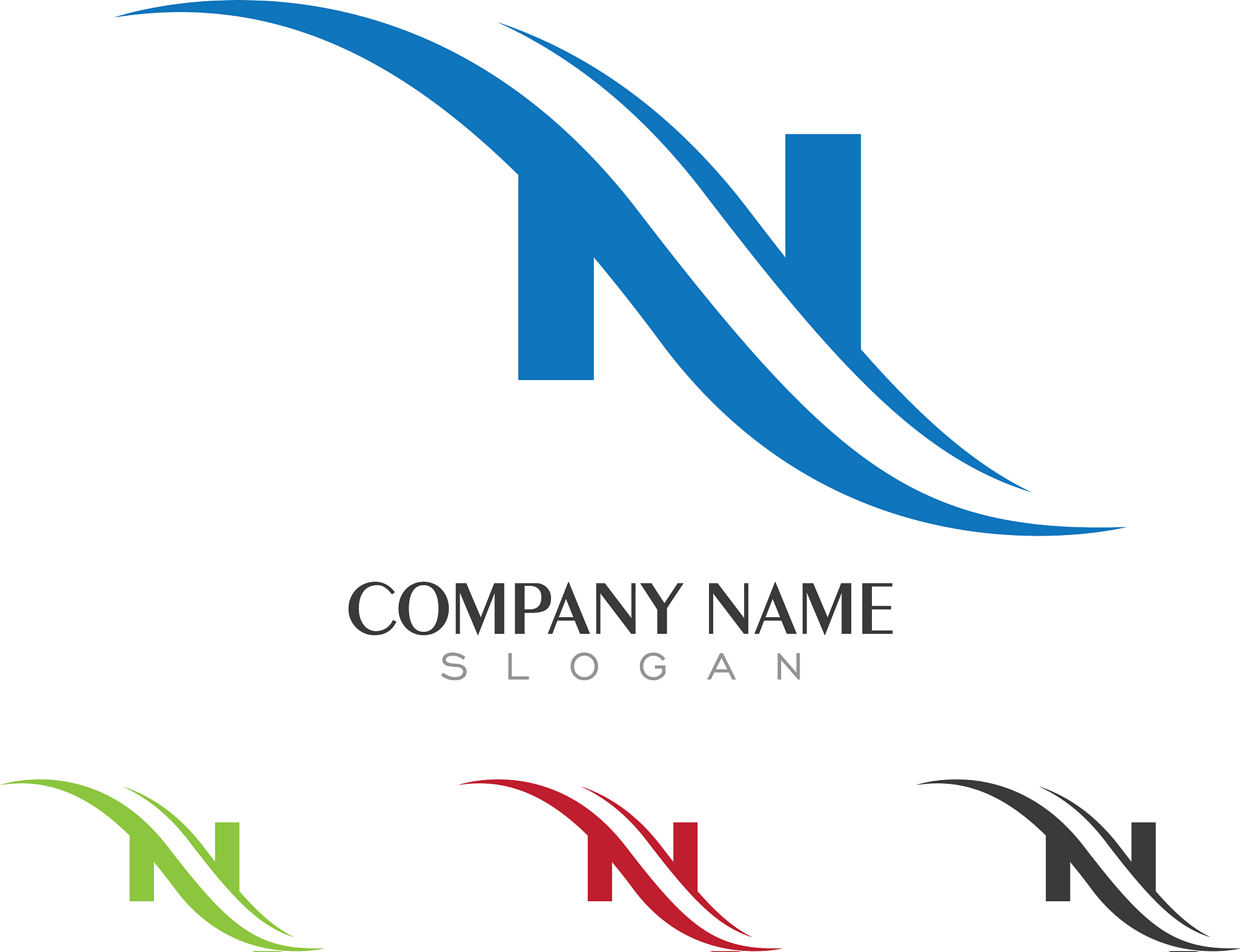 n letter logo business template