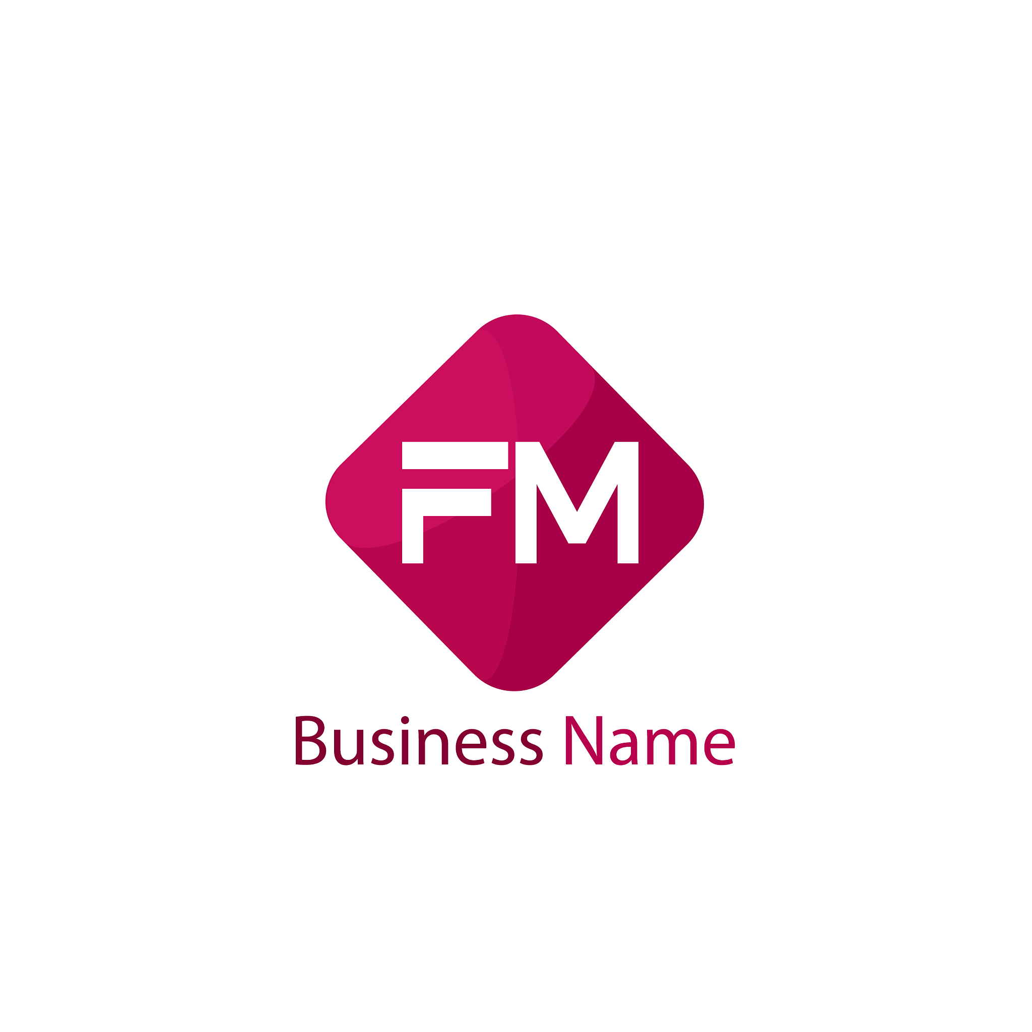 initial letter fm logo template design