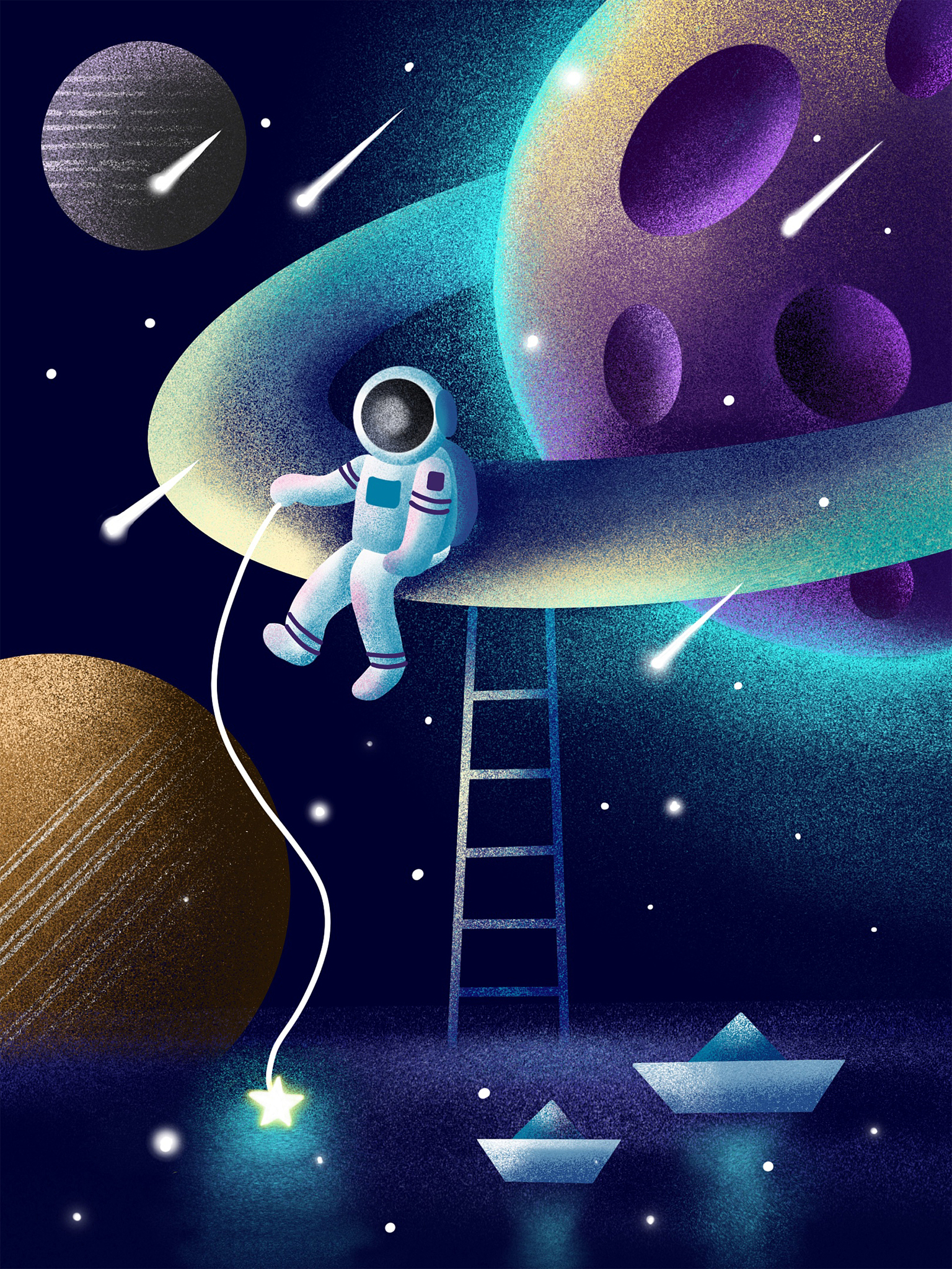 我想在社交平台发一组我设计的关于宇宙战争的图片请问可以帮我生成一组标题跟文案吗尽量接近幽默诙谐的描述