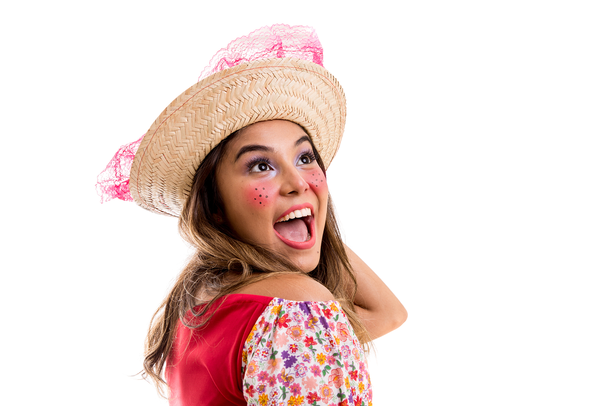 brazilian woman on junina party costume