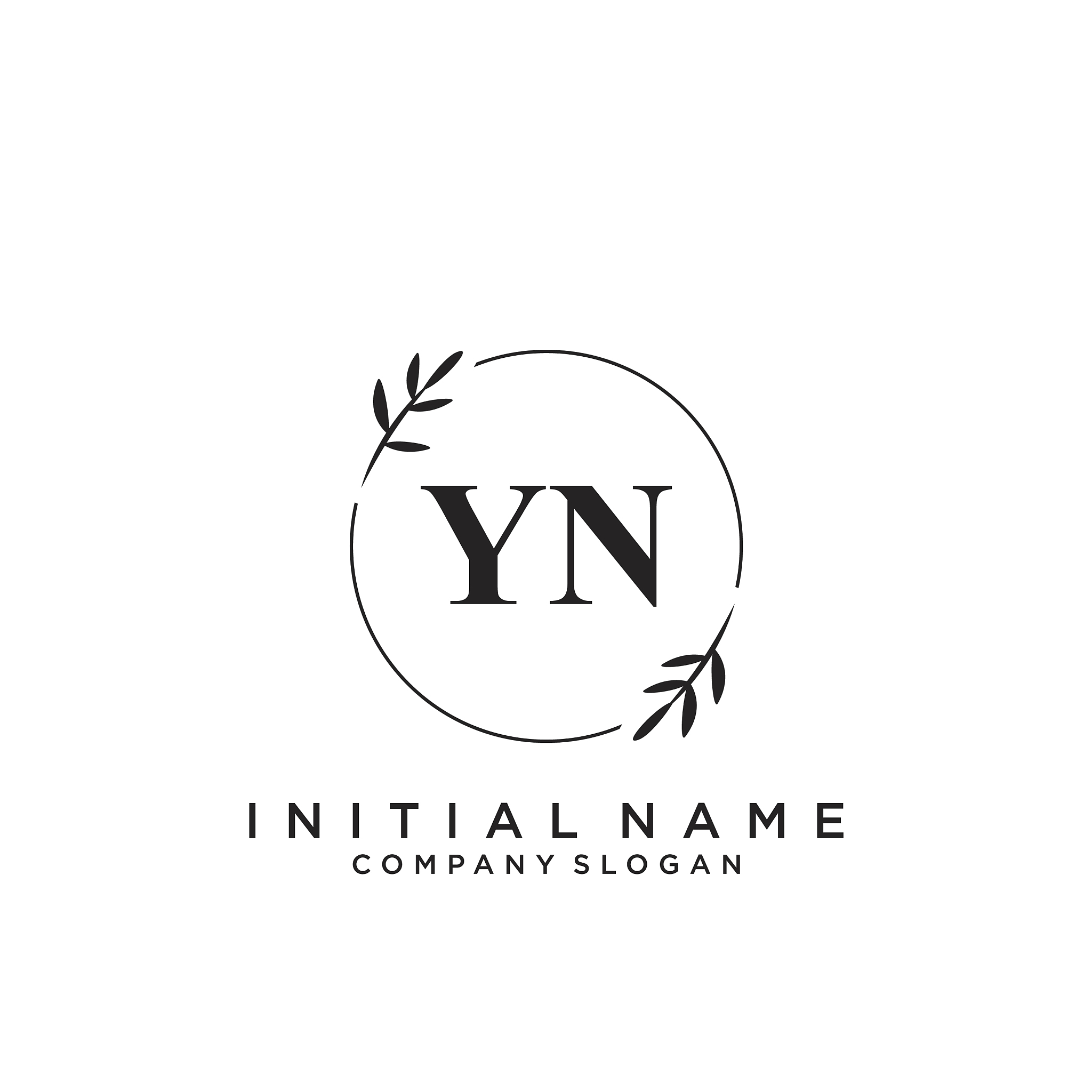 yn initial handwriting logo design